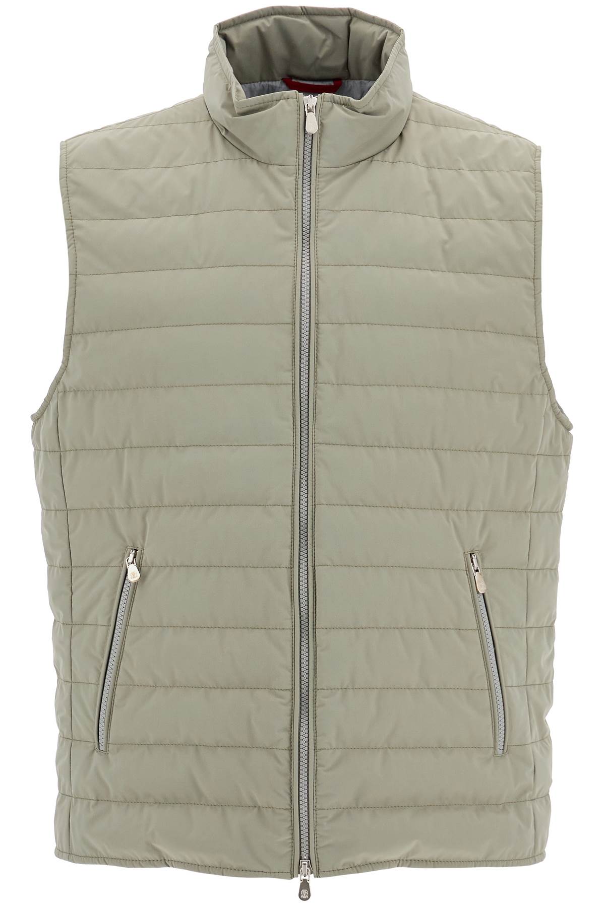 Shop Brunello Cucinelli Lightweight Sleeveless P In Military+grigio Medio (khaki)