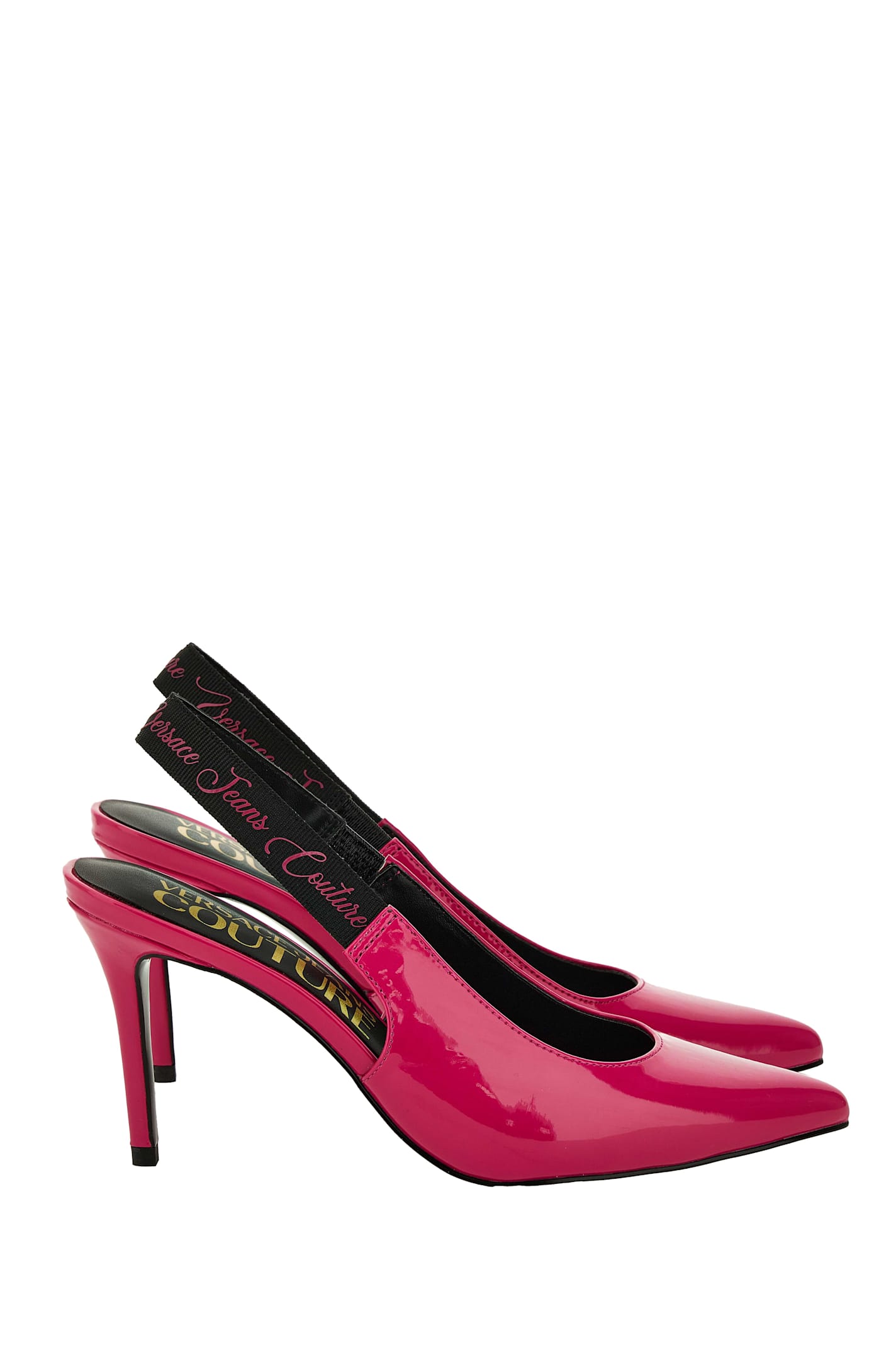 Versace Jeans Couture Slingback Pointed-toe Pumps In Pink
