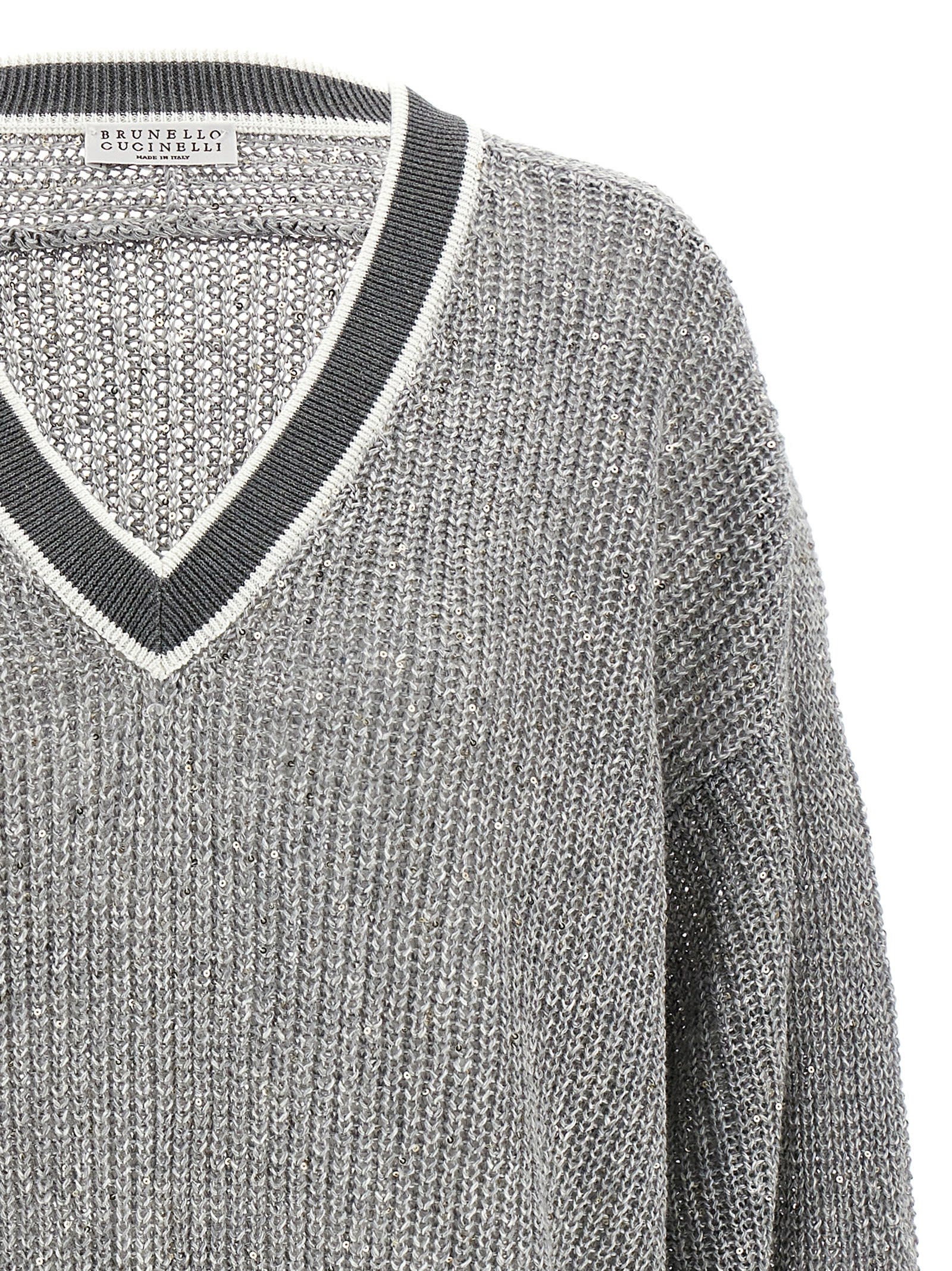 Shop Brunello Cucinelli V-neck Sweater In Multicolor