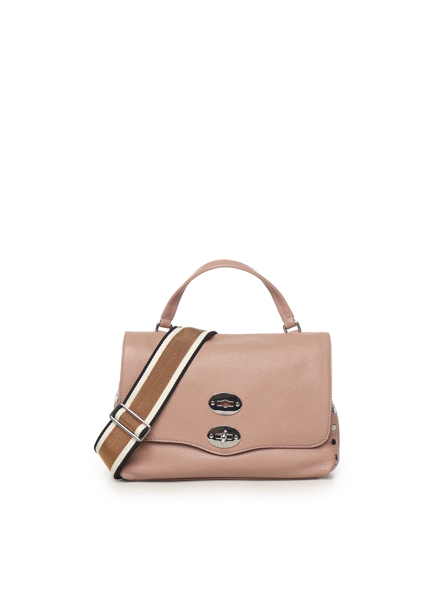 Zanellato Postina Studded Leather Shoulder Bag In Pink