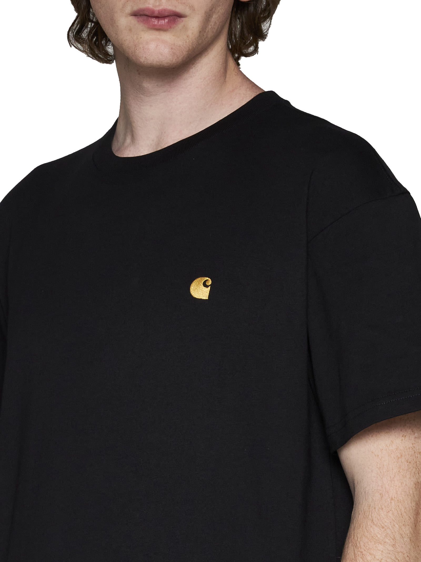 Shop Carhartt T-shirt In Black/gold