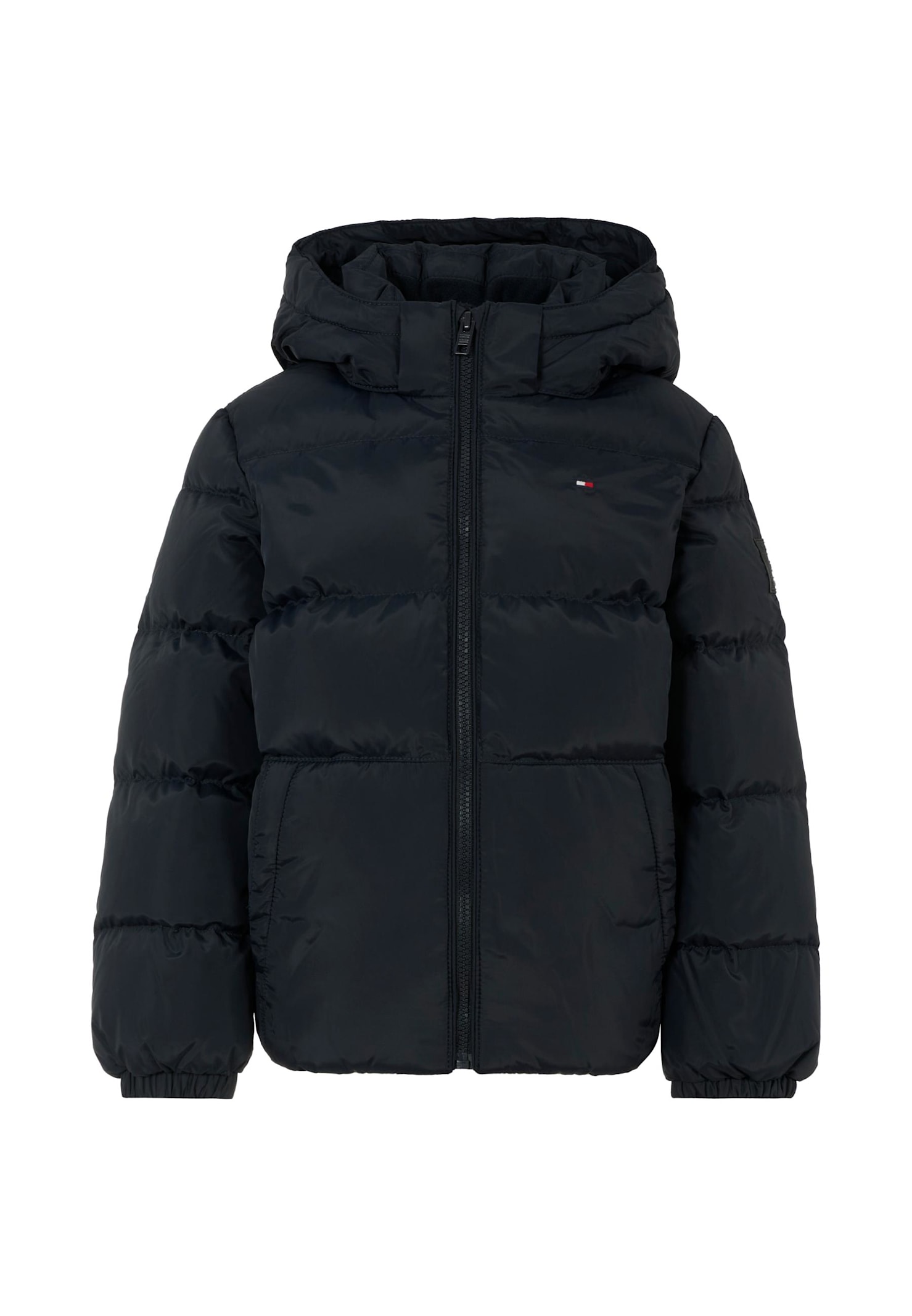 Tommy Hilfiger Blue Down Jacket For Kids With Logo In Blue