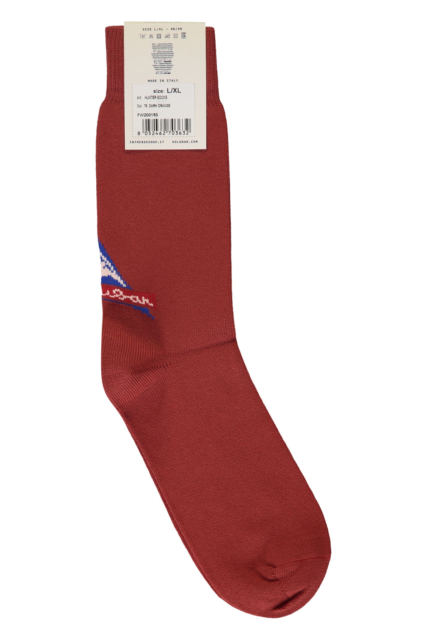 Shop Holubar Cotton Socks In Burgundy