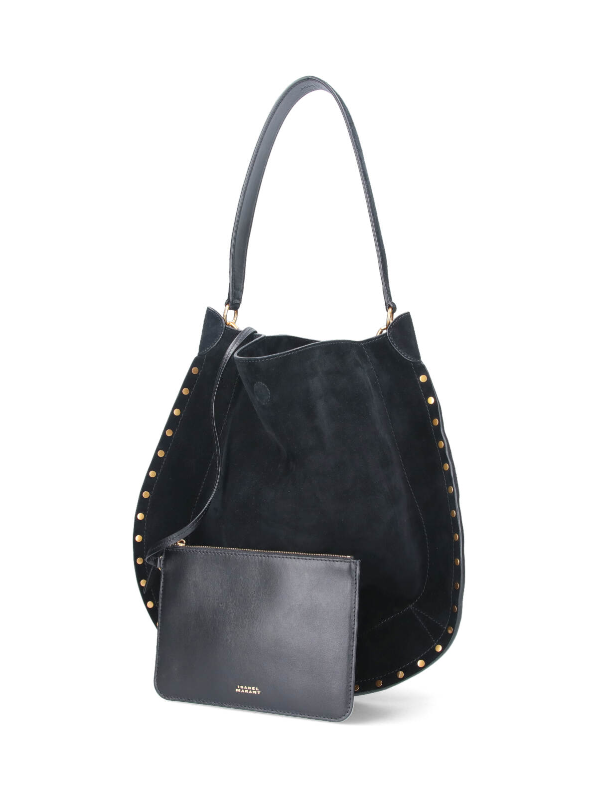 Isabel Marant Black Oskan Suede Shoulder Bga In Black