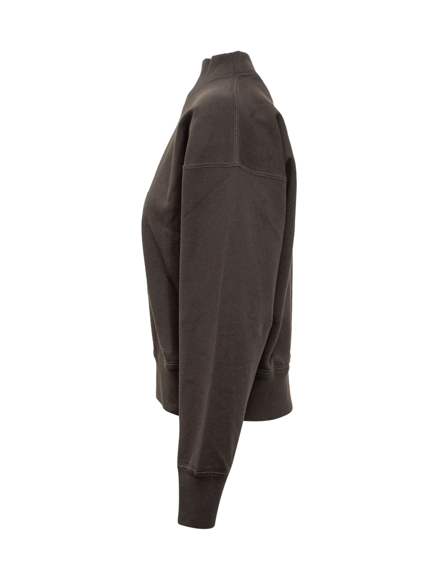 Isabel Marant Étoile Moby Sweatshirt With Flocked Logo In Faded Black