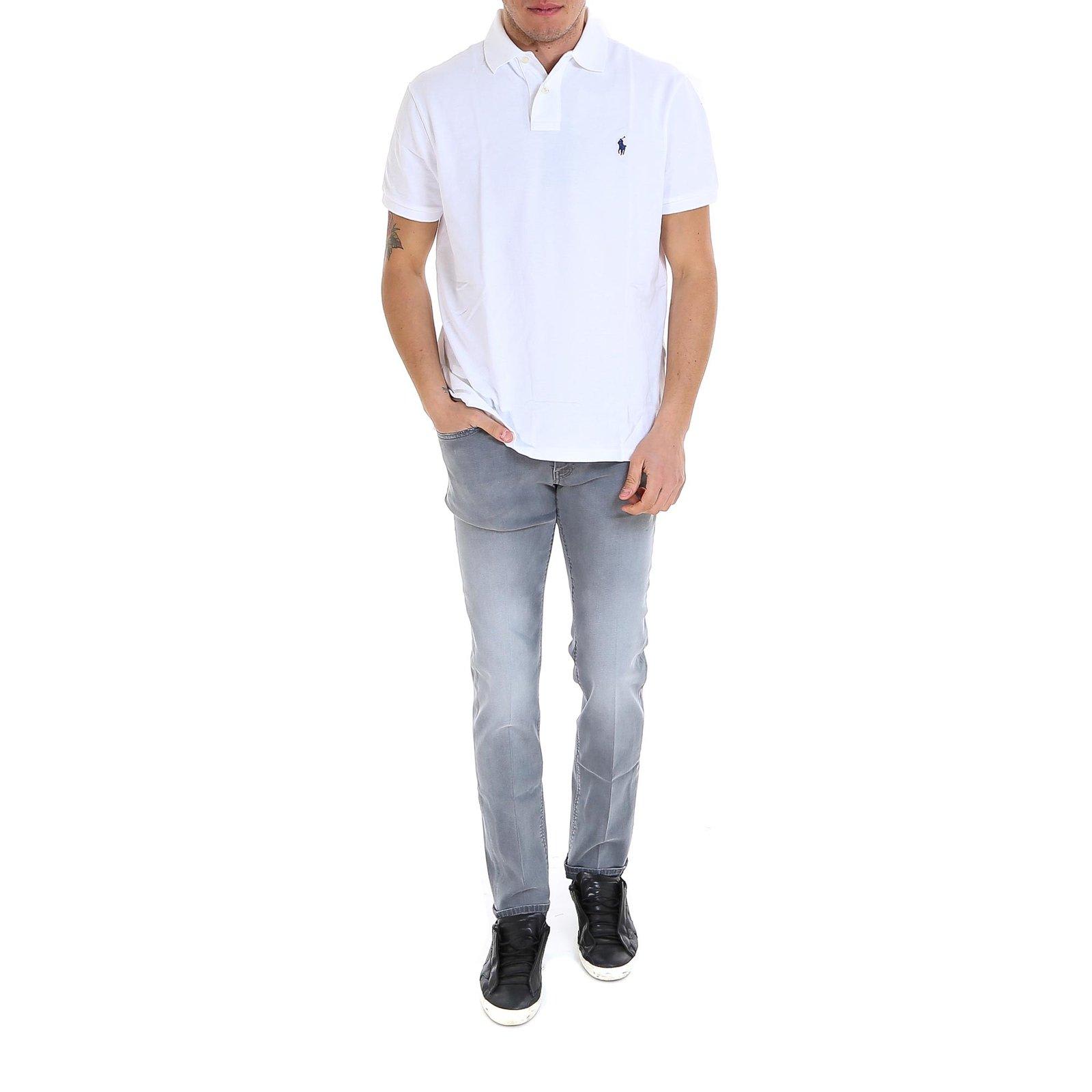 Shop Ralph Lauren Classic Embroidered Logo Polo Shirt In White