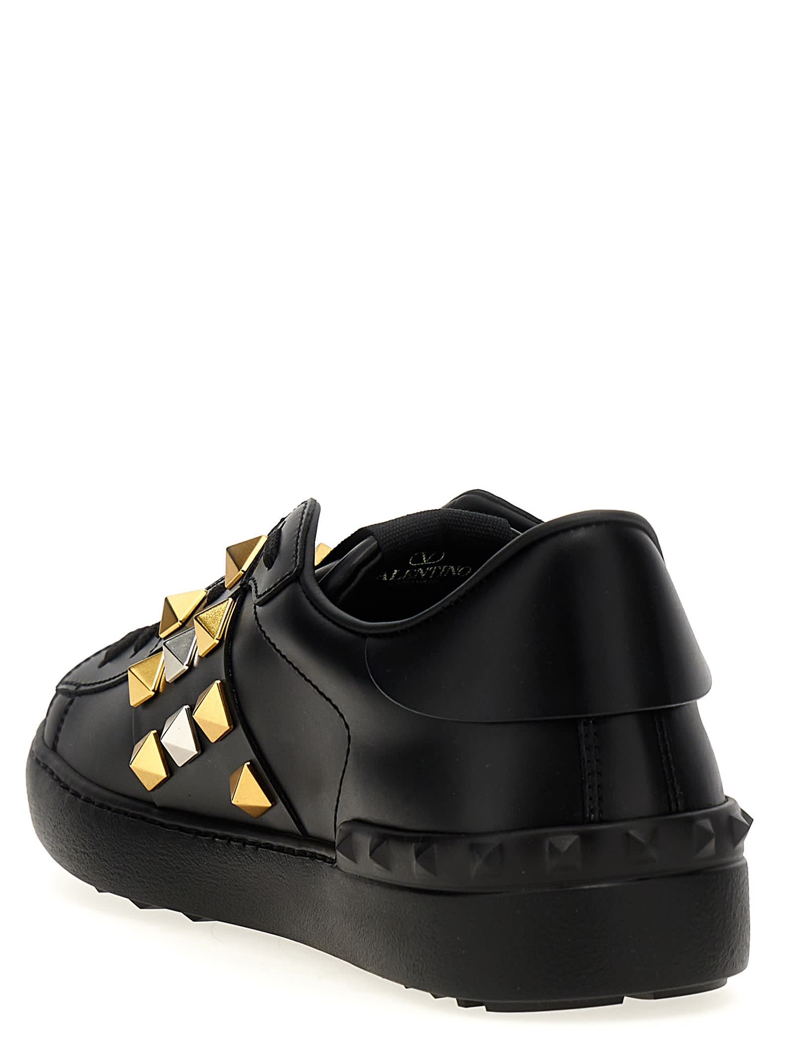 Valentino Garavani Men Rockstud Untitled Sneakers In Black