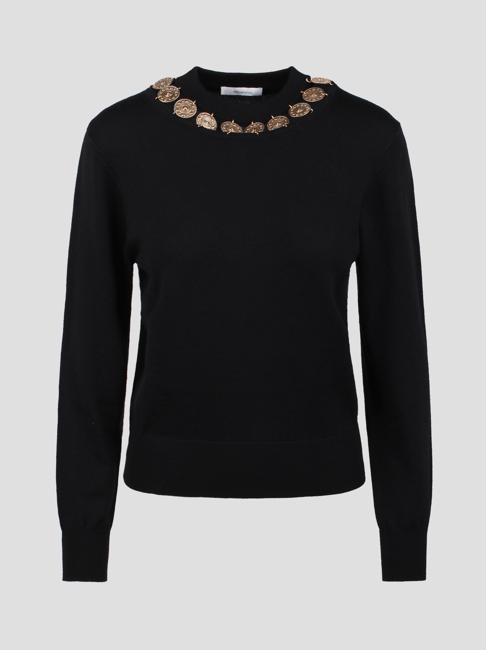 Shop Rabanne Crew-neck Sweater With Coin Appliqué