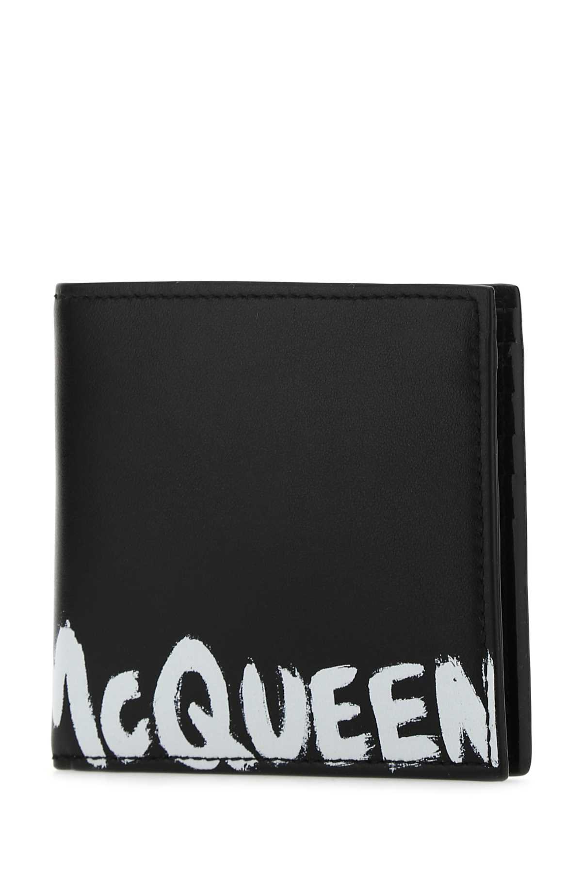 Shop Alexander Mcqueen Black Leather Wallet In 1070