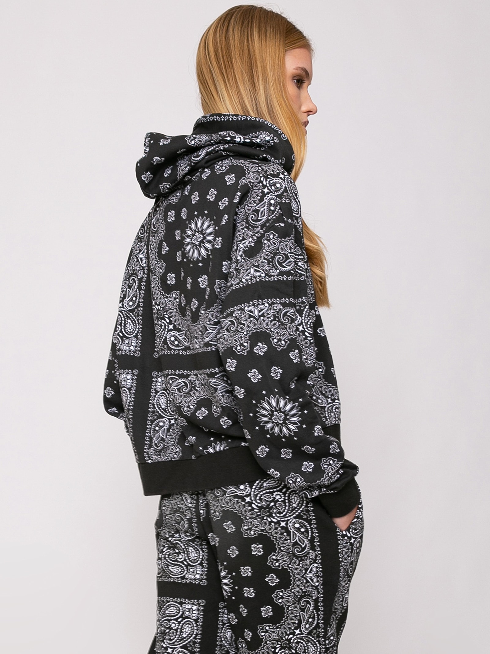 Mc2 Saint Barth Cotton Bandanna Hoodie With Saint Barth Embroidery In Black