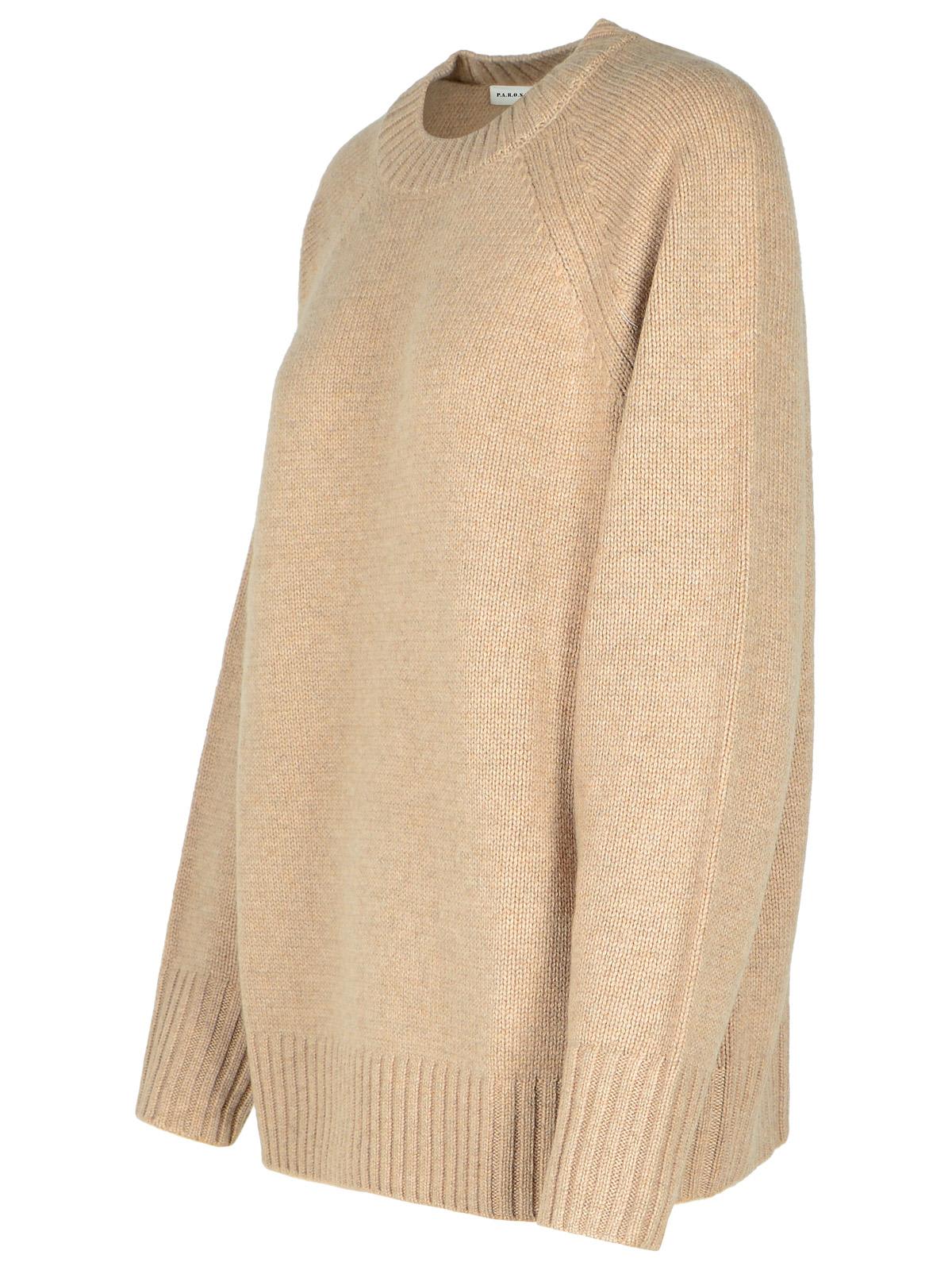 Shop P.a.r.o.s.h Wood Beige Cashmere Sweater