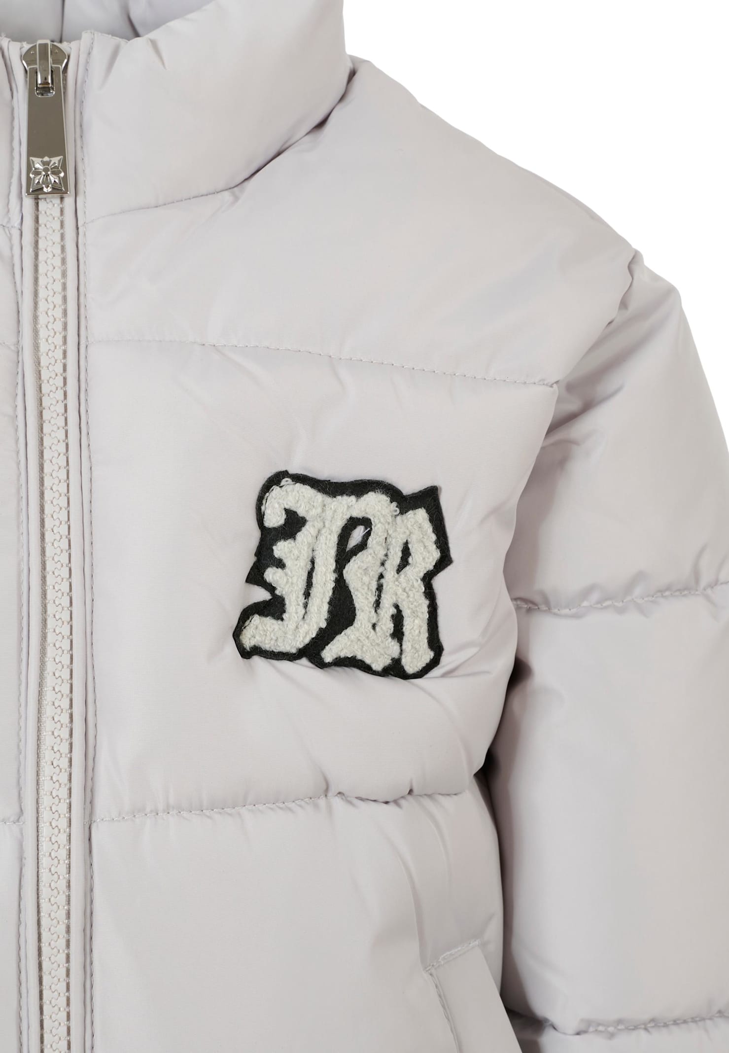 Richmond Grey Down Jacket For Boy With Logo In Gray