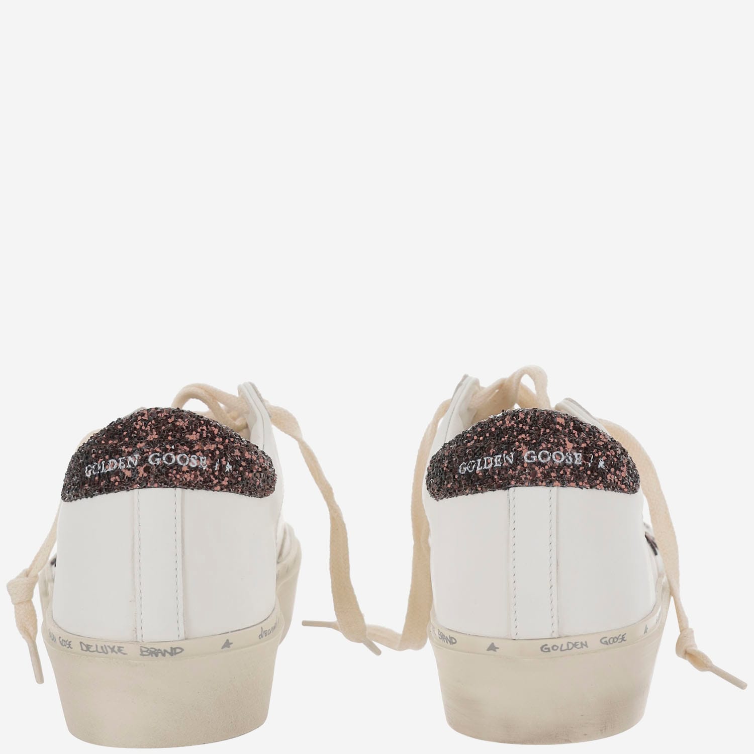 Golden Goose Women Hi Star Leather Upper Suede Toe Laminated Star Glitter Heel In Neutral