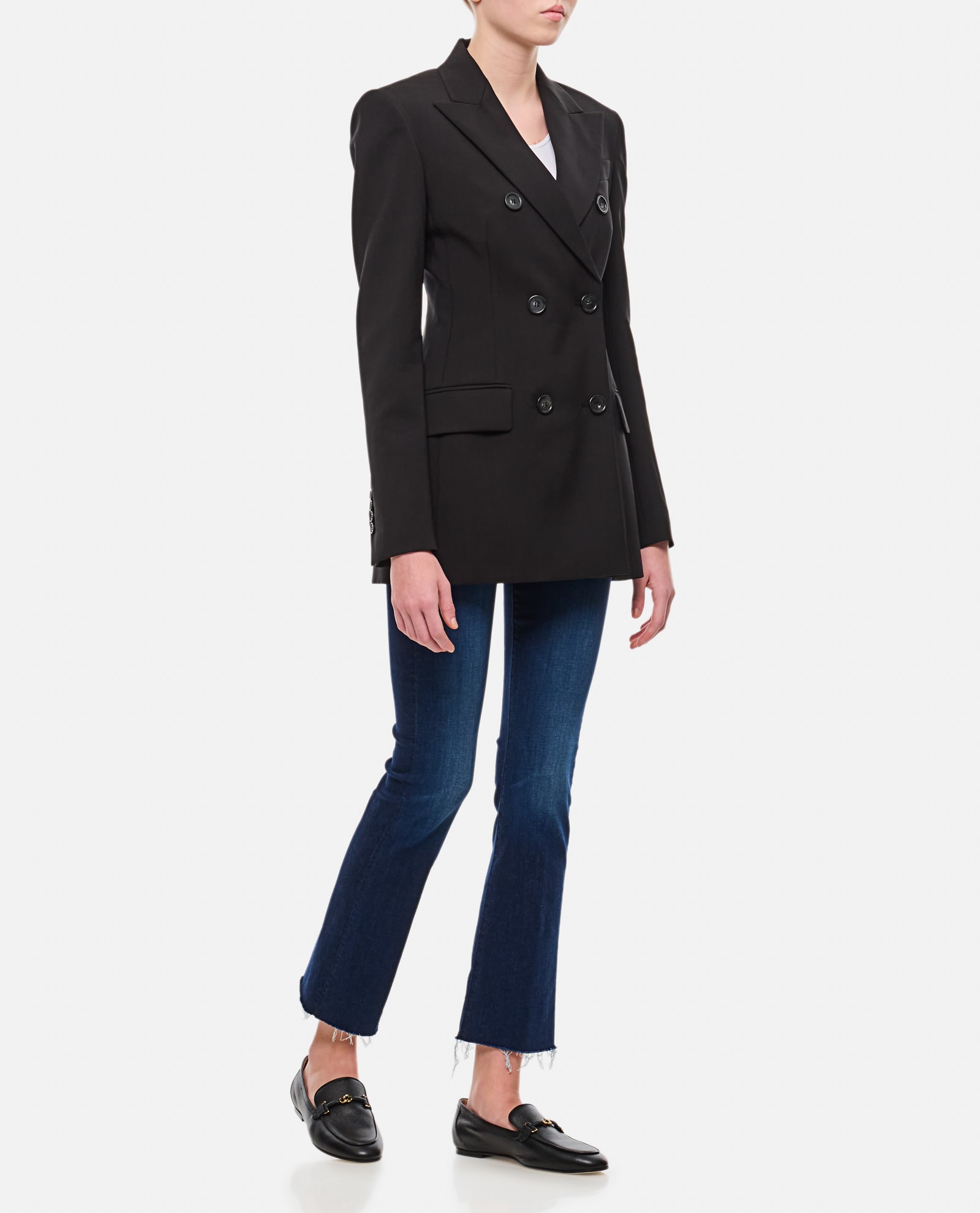 Shop Sportmax Adamo Double Breasted Blazer In Nero