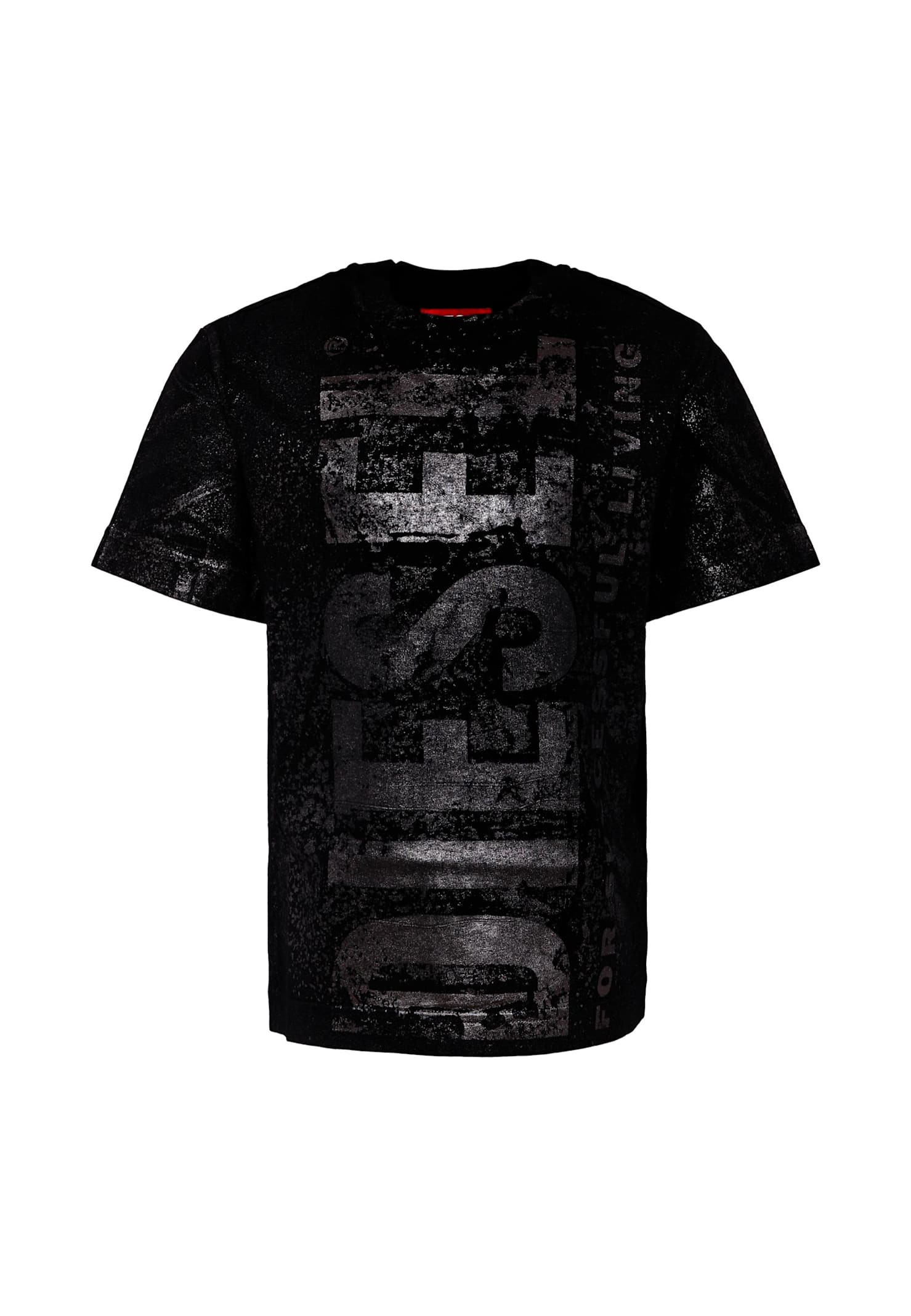Diesel Black T-shirt For Boy With Logo In Black
