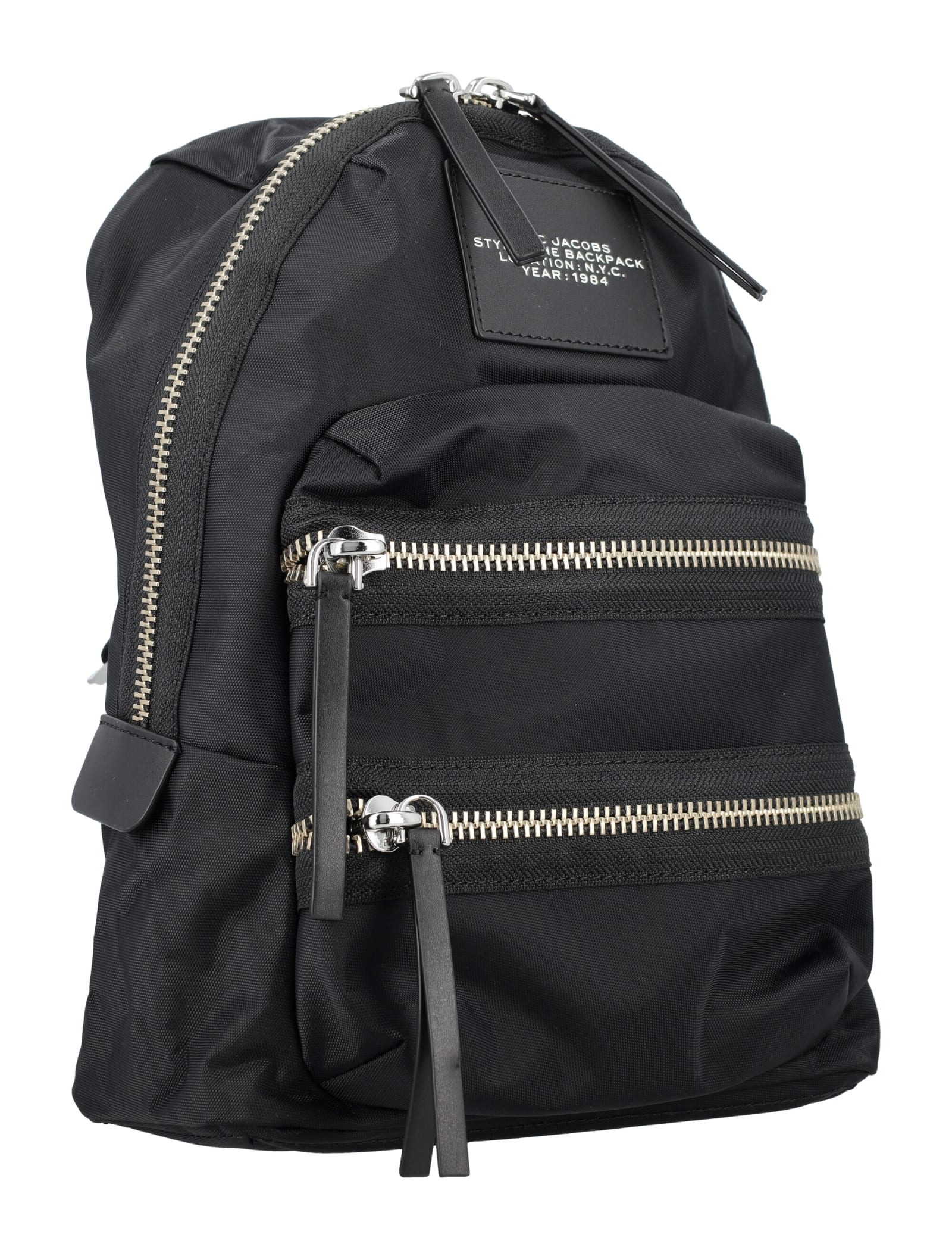 Marc Jacobs The Biker Nylon Medium Backpack In Black