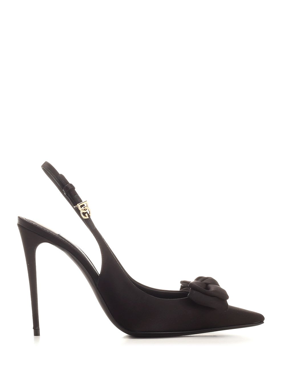 Shop Dolce & Gabbana Satin Slingbacks In Black