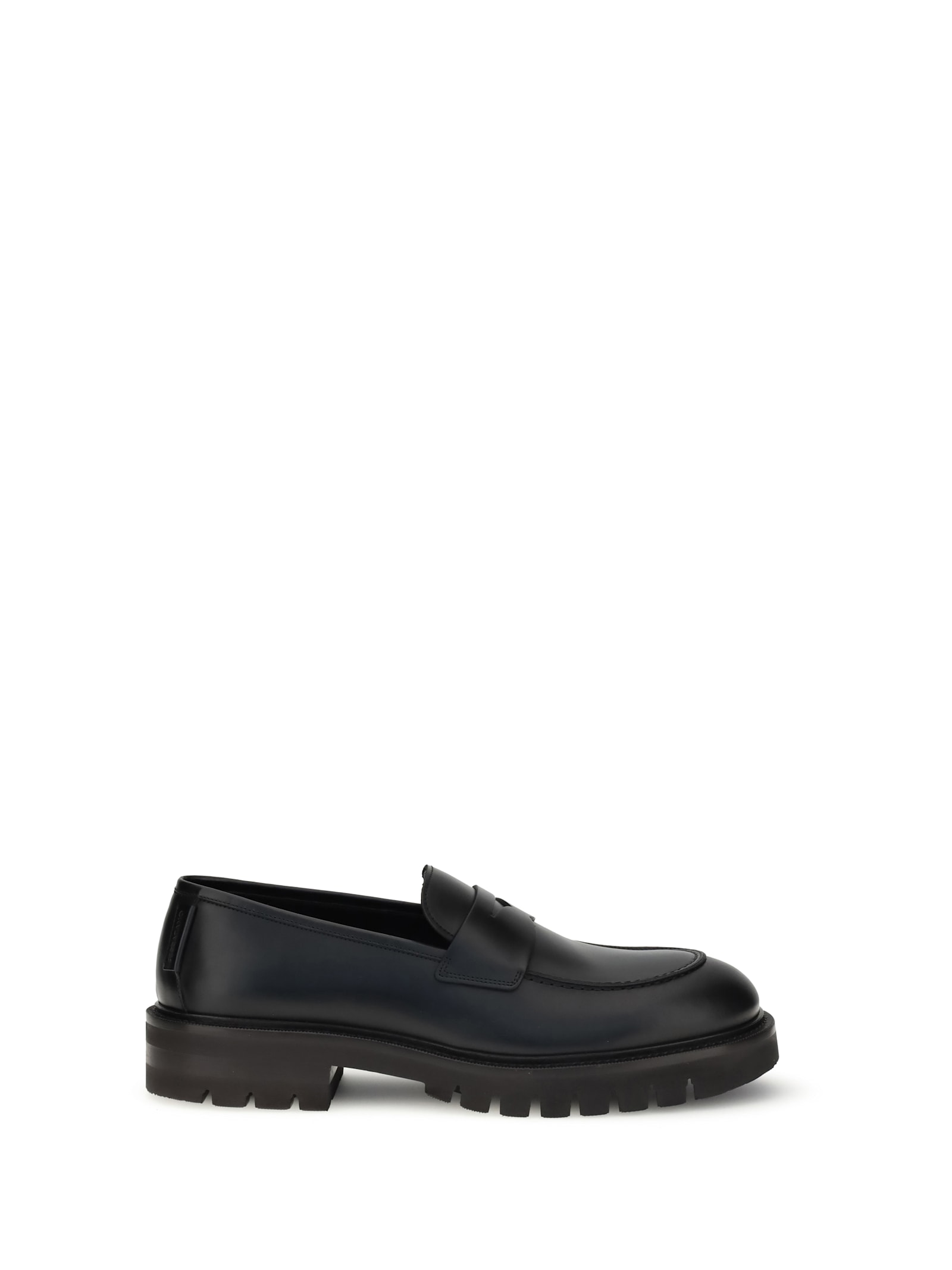 Ferragamo Saddle-strap Penny Loafers In Black