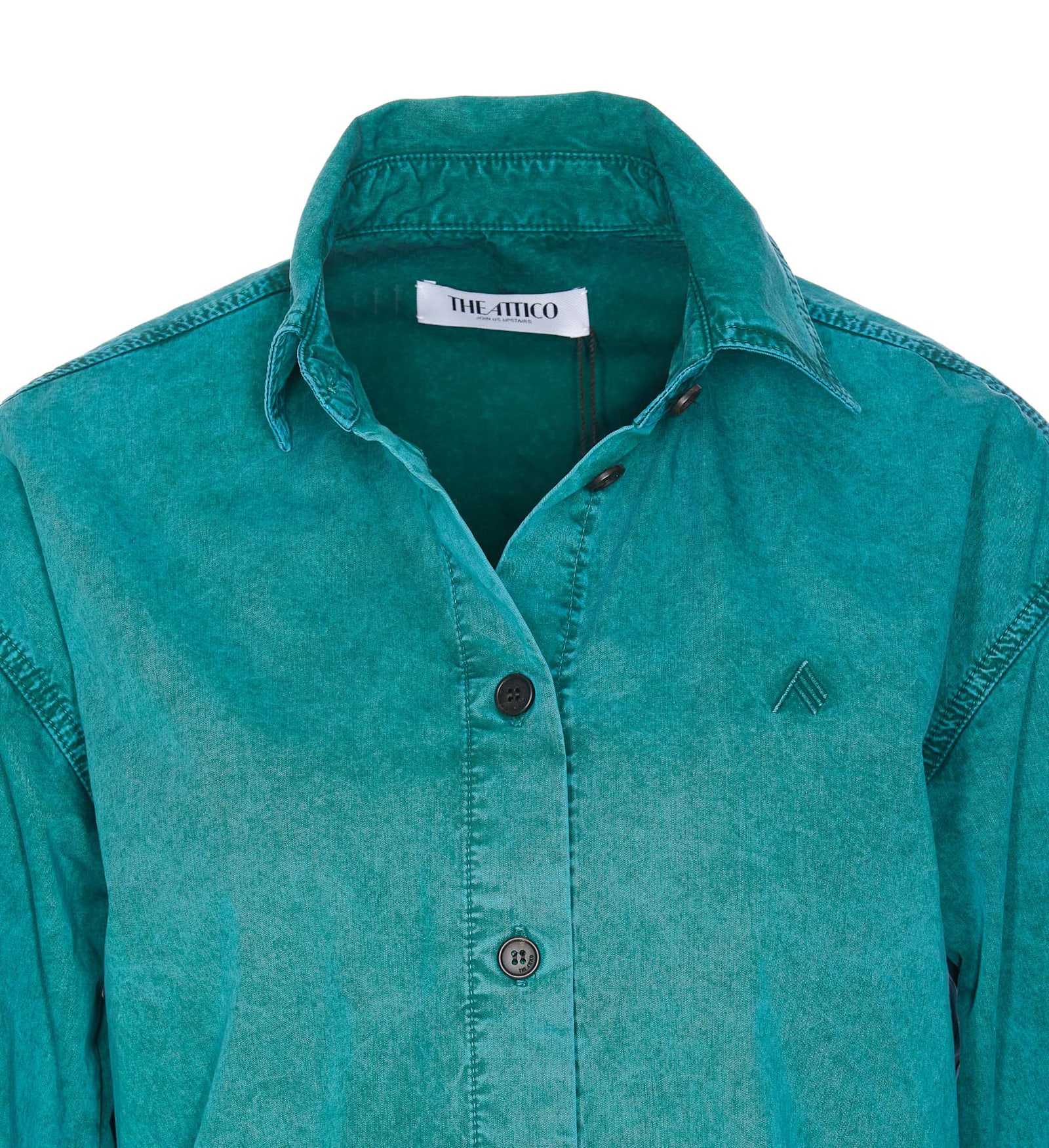 Attico Jacket Chest Pocket Regular Collar In Green