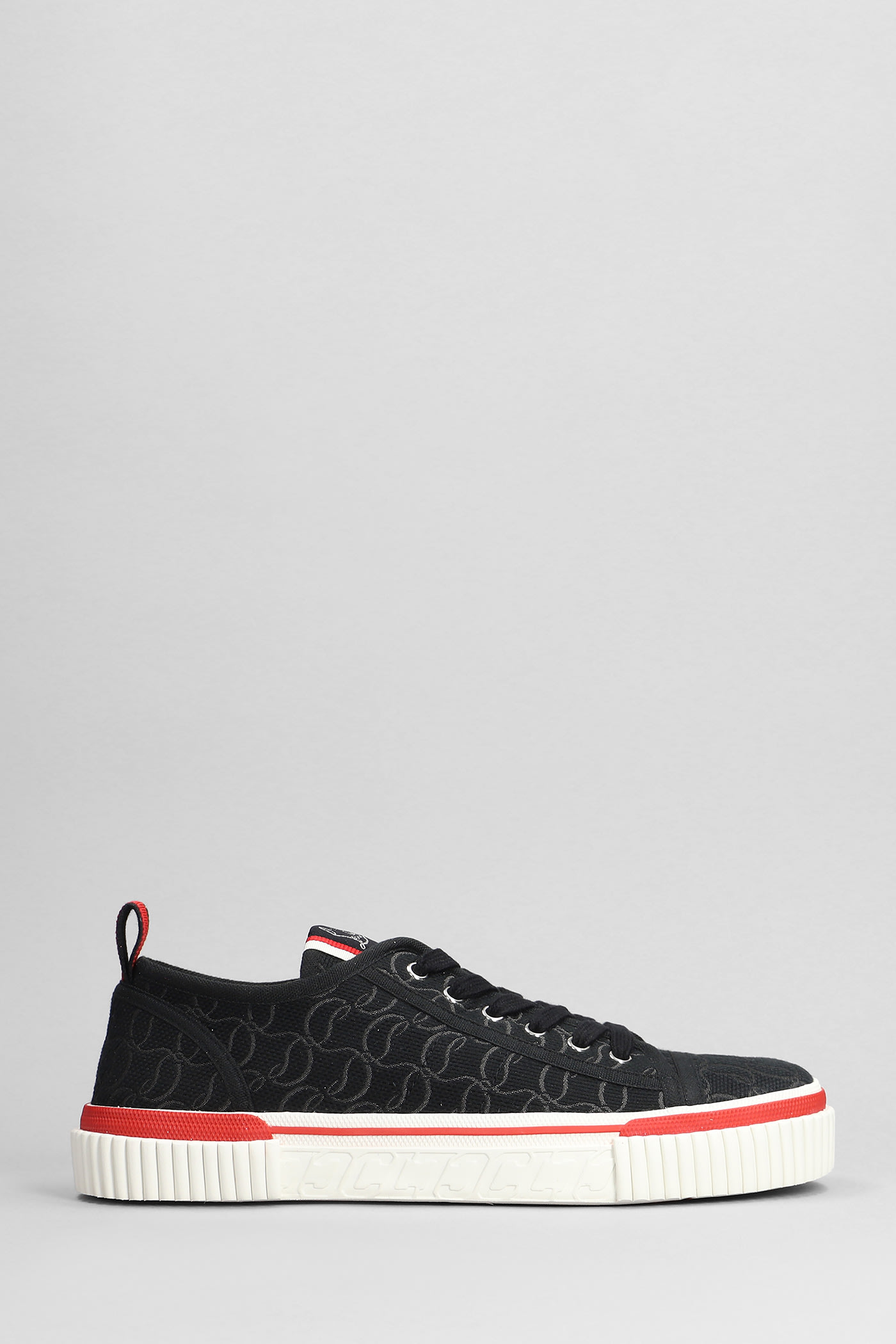 Shop Christian Louboutin Pedro Junior Sneakers In Black Cotton