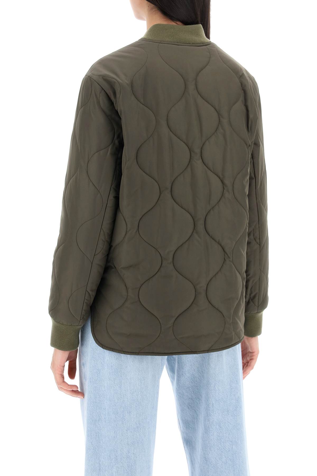 Shop Apc Quilted Camila In Kaki Militaire (khaki)