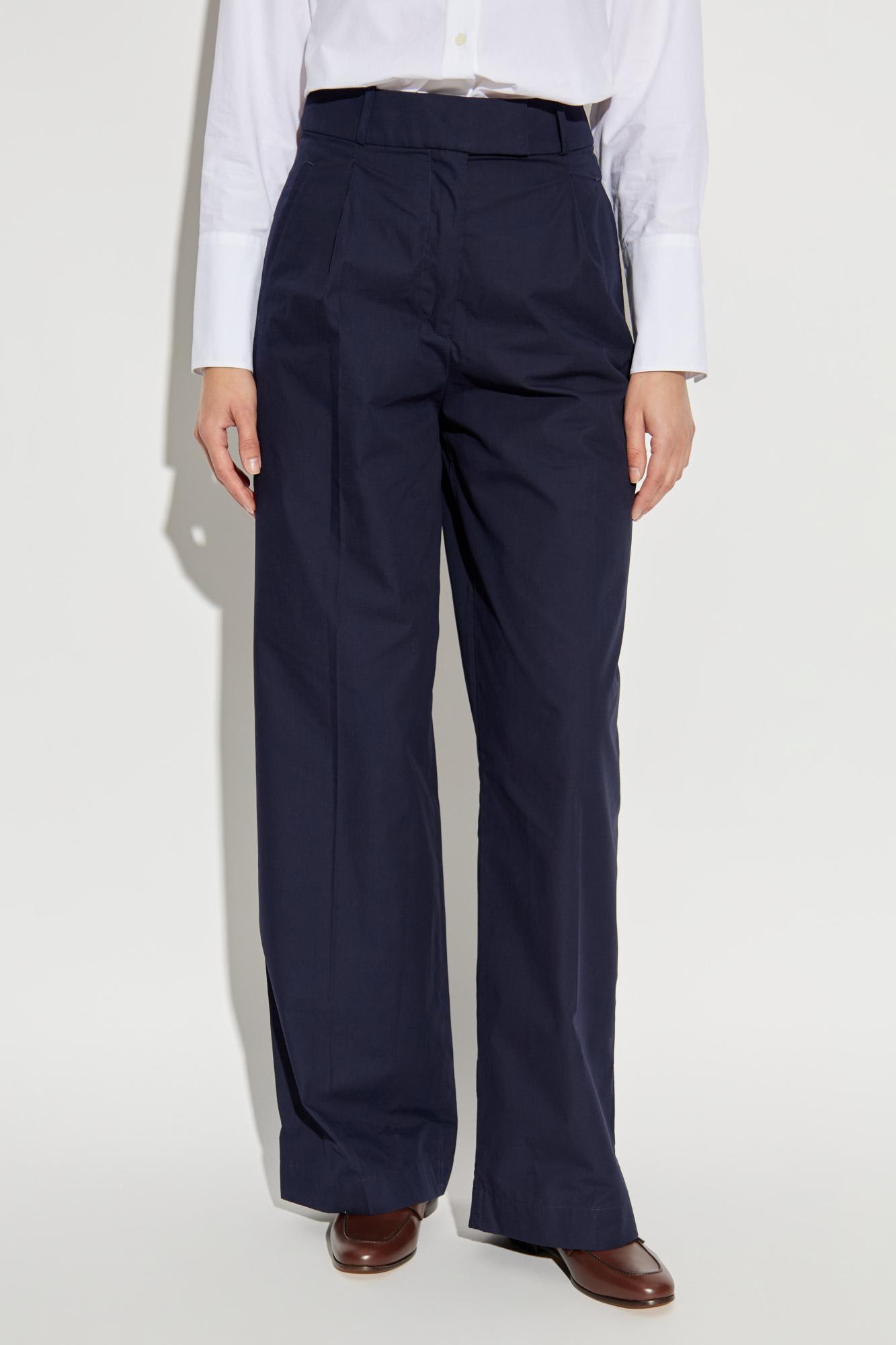 Apc A.p.c. High-waisted Cotton Trousers A.p.c. In Blue