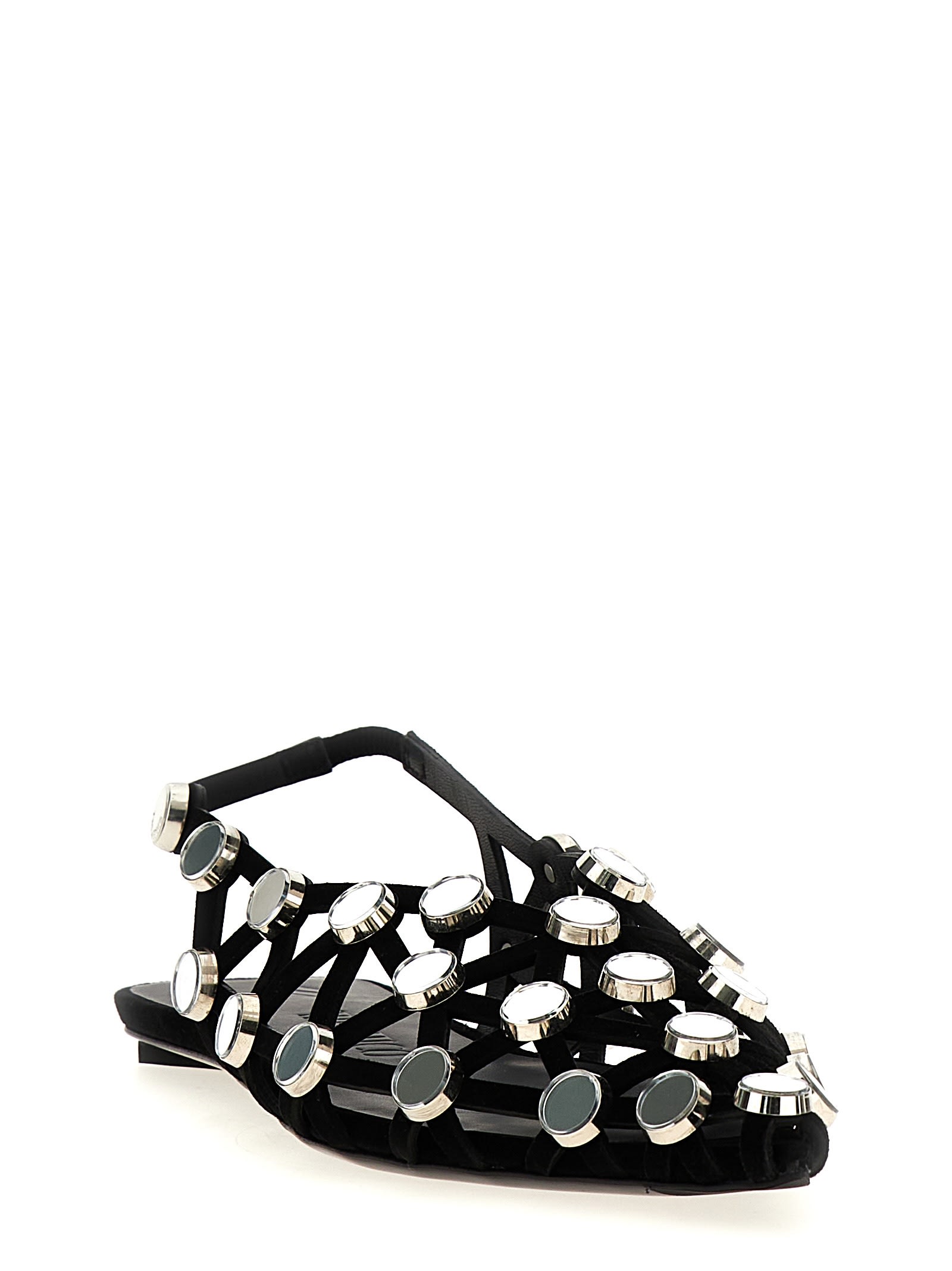 Attico Grid Ballerina In Black