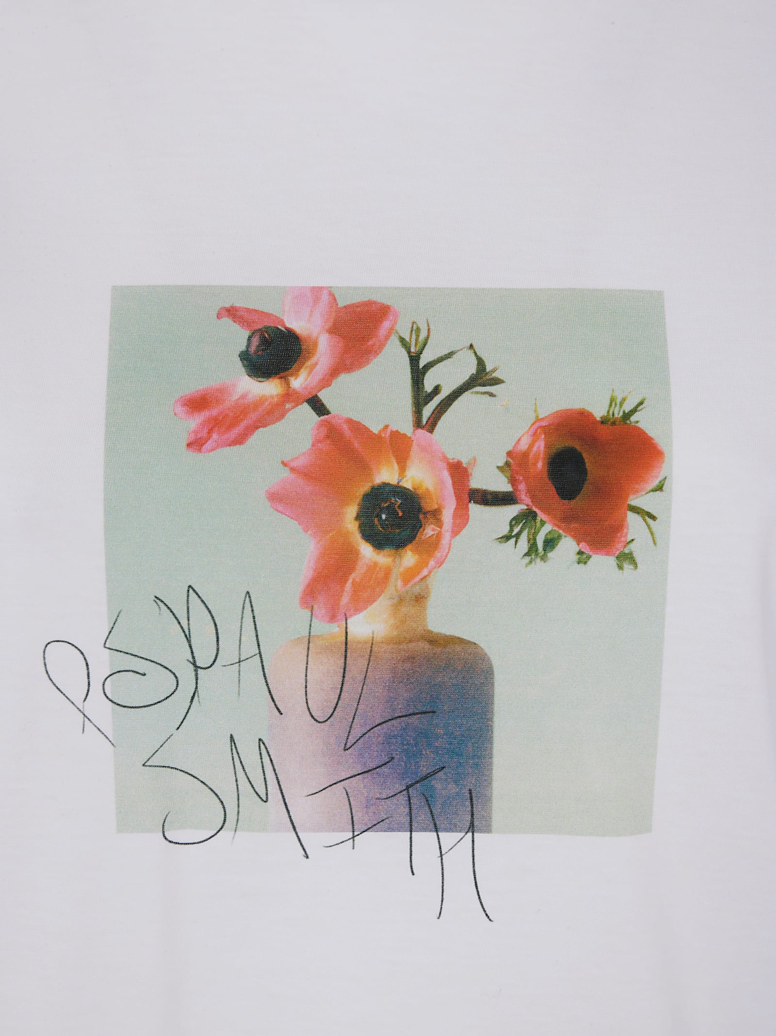 Ps By Paul Smith Ps Paul Smith Floral Printed Crewneck T In White