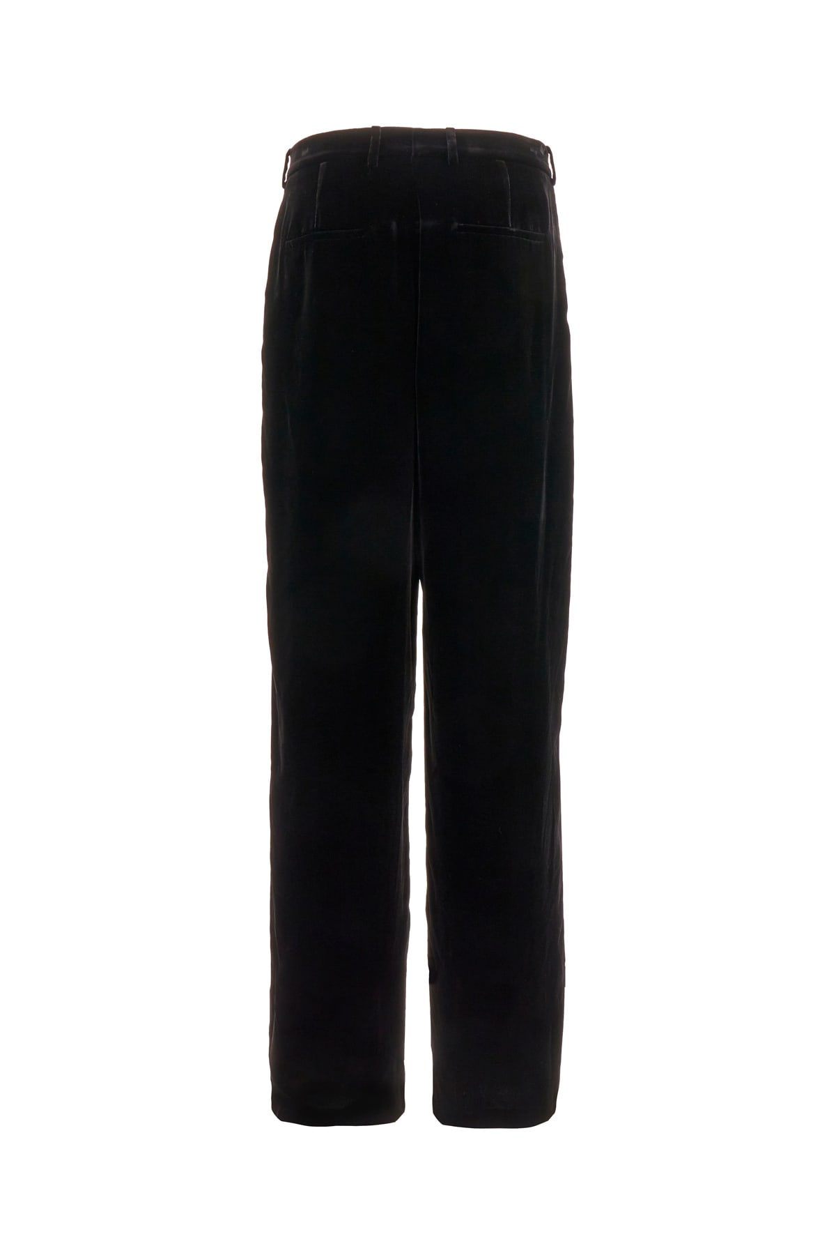 Shop Saint Laurent Black Chenille Pants In 1000