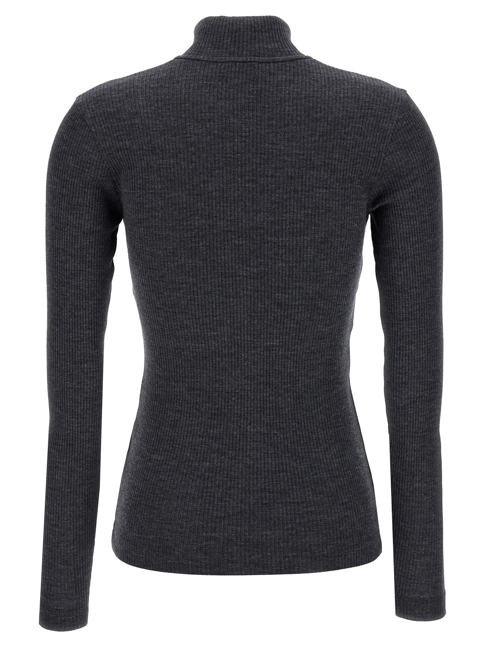 Shop Brunello Cucinelli Half Zip Sweater In Gray