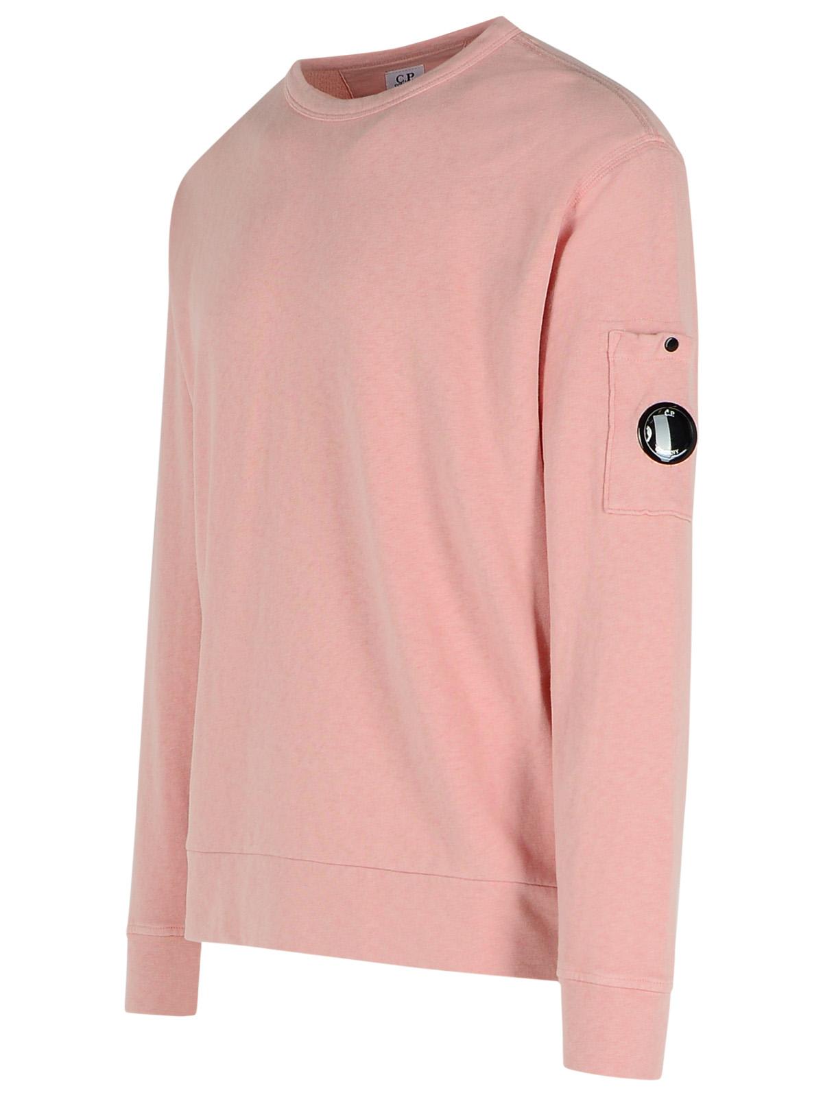 C.p. Company Cotton Sweater With Long Sleeves And Round Neck In Pink