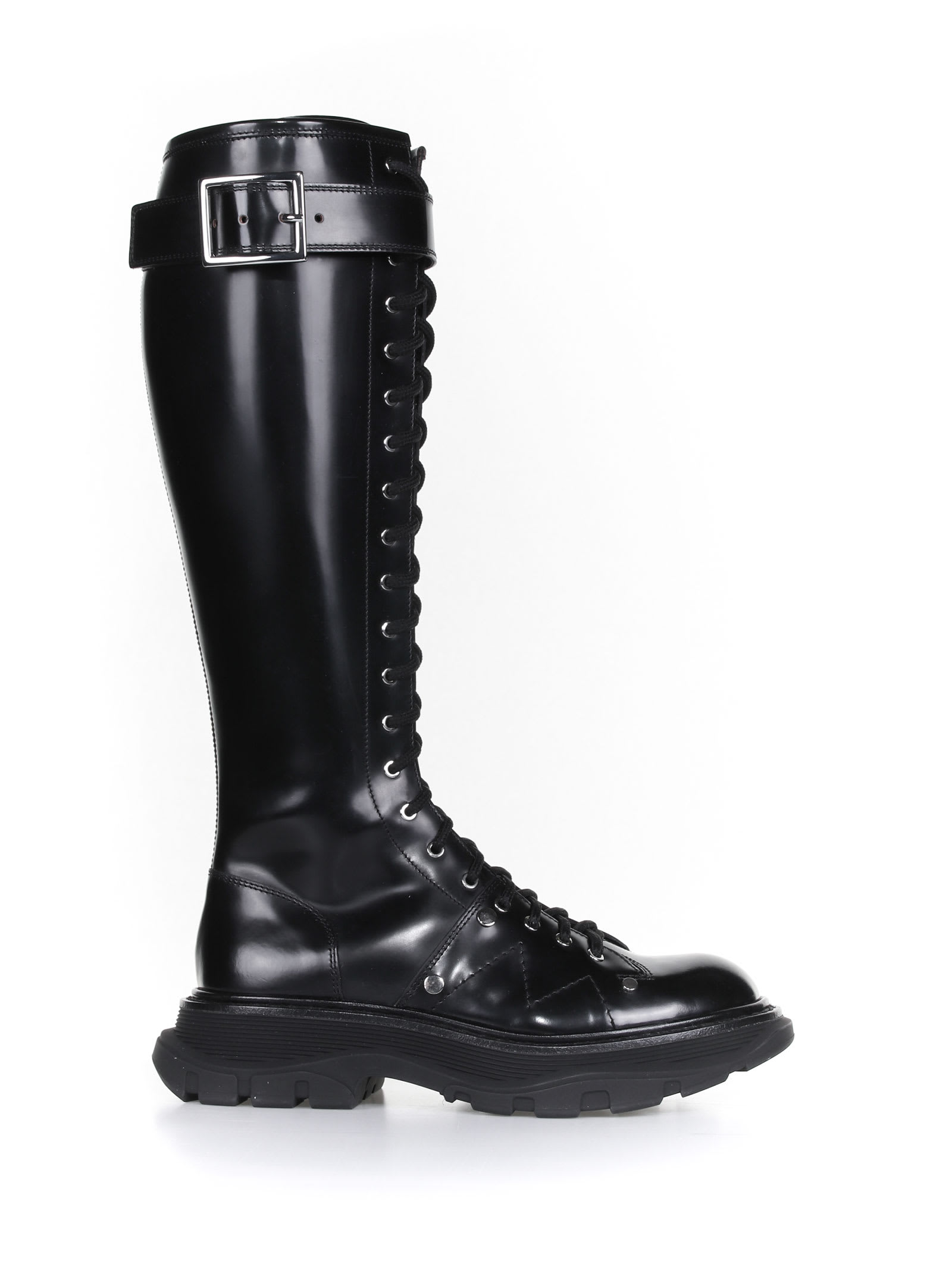 Alexander McQueen Shiny Leather Boot