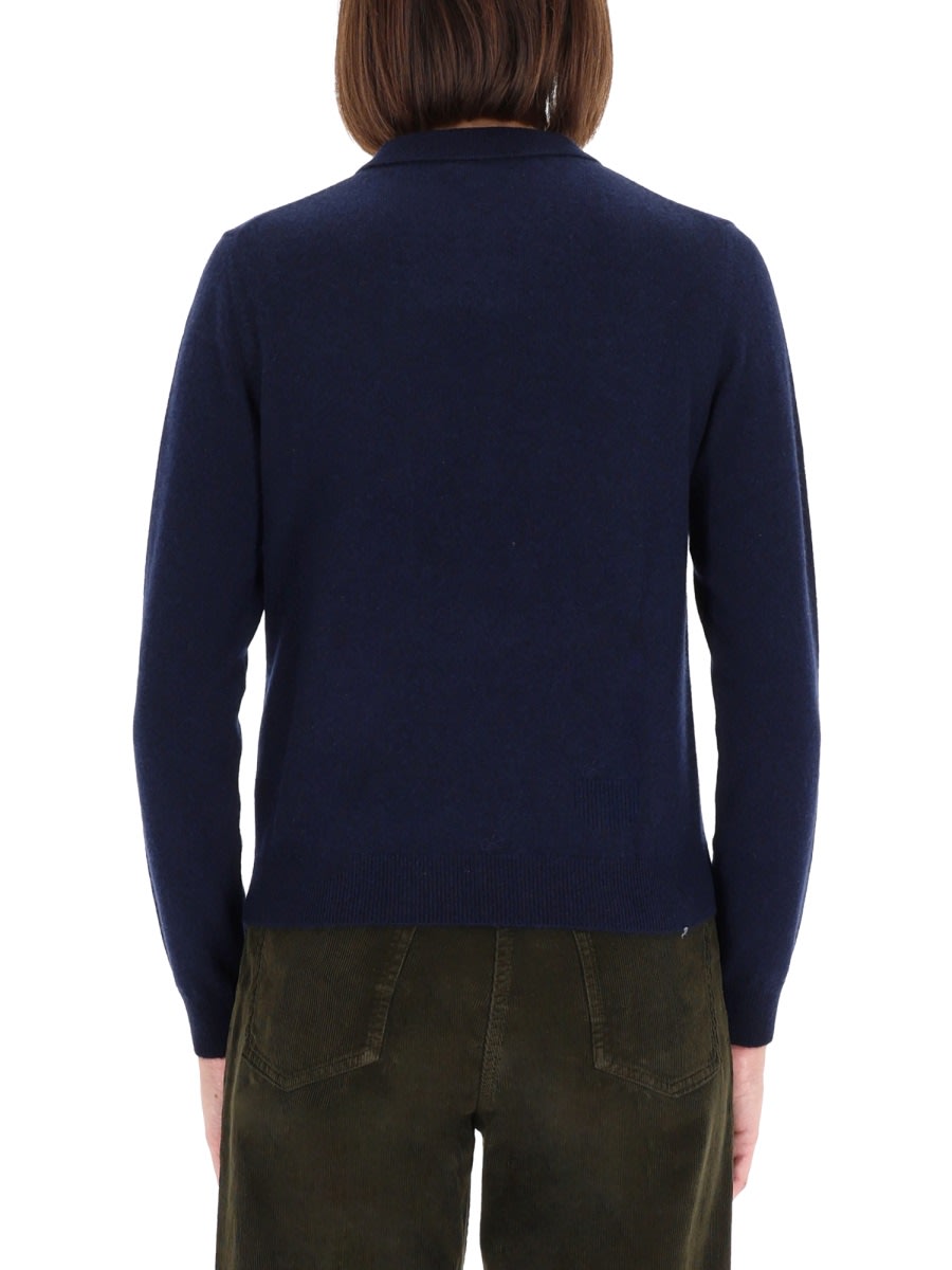 Aspesi Cashmere Polo Shirt In Blue