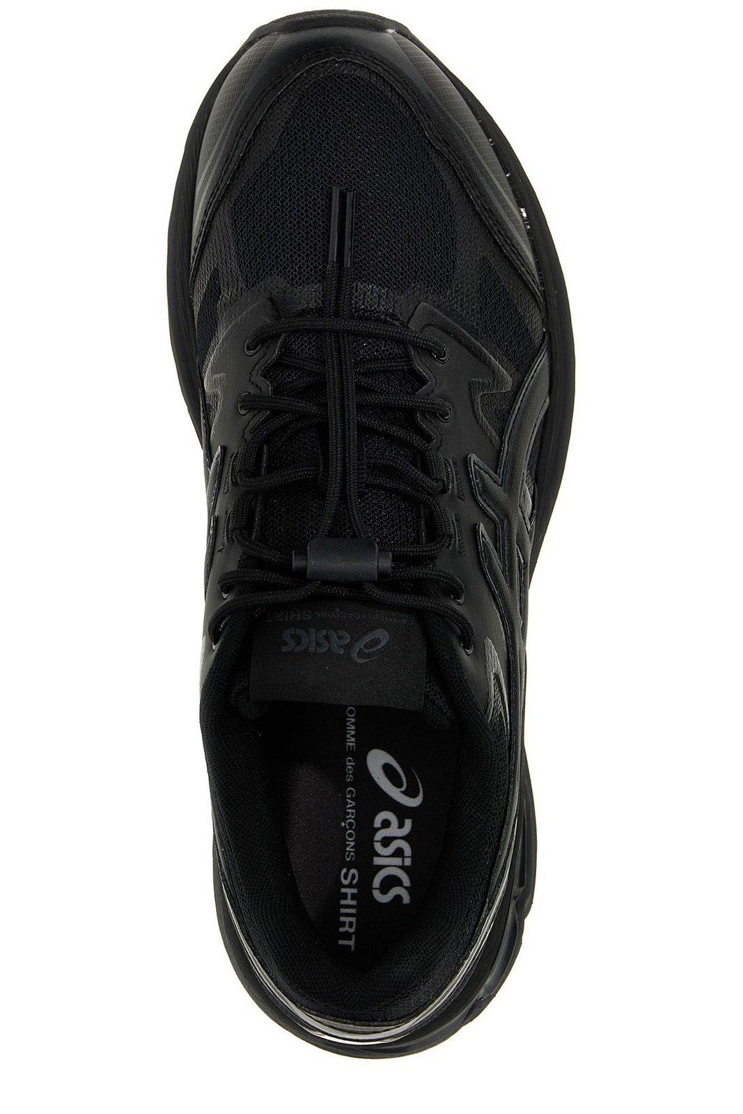 Shop Comme Des Garçons Shirt X Asics Knitted Lace-up Sneakers In Nero