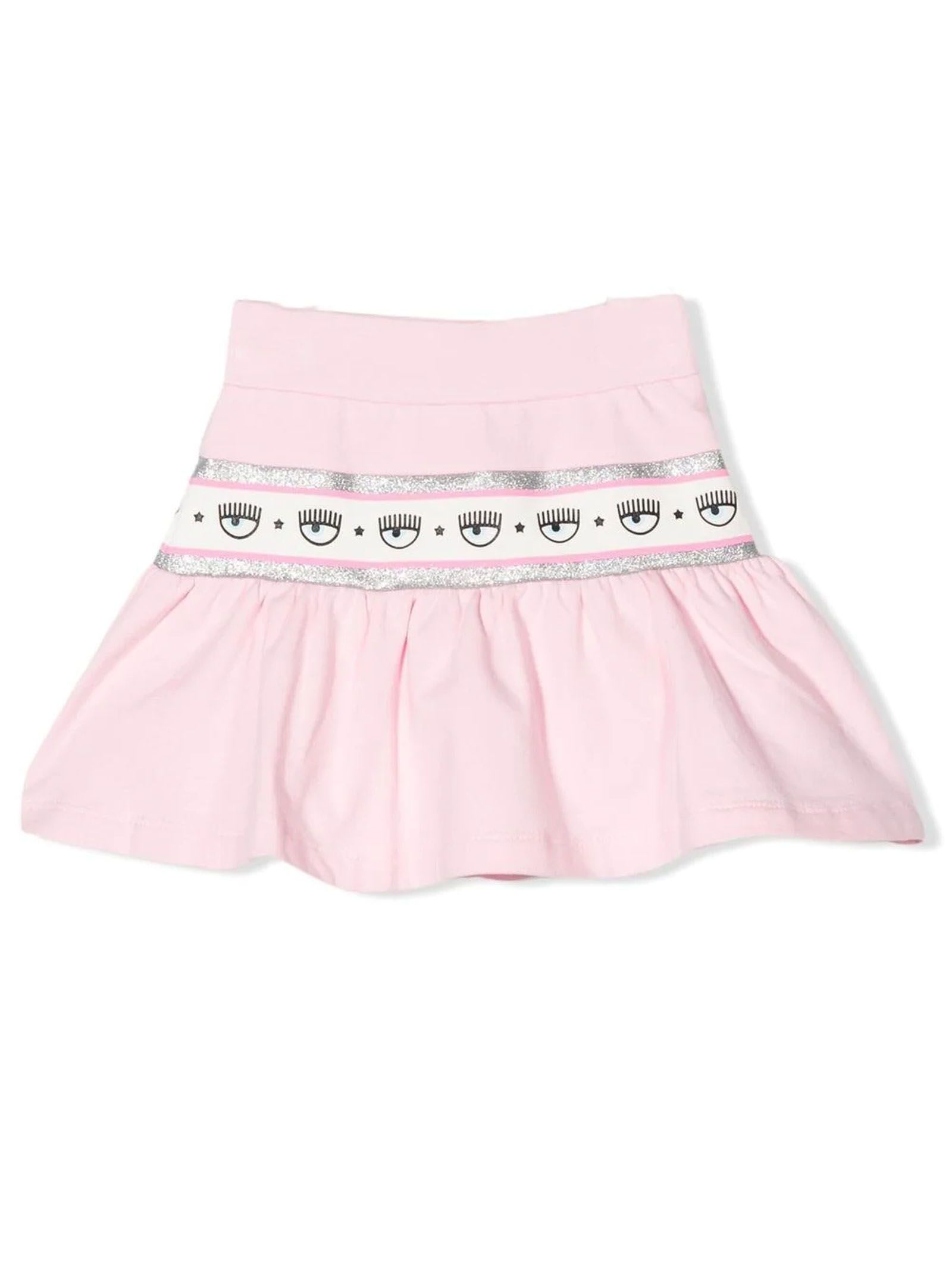 Chiara Ferragni Pink Cotton Skirt