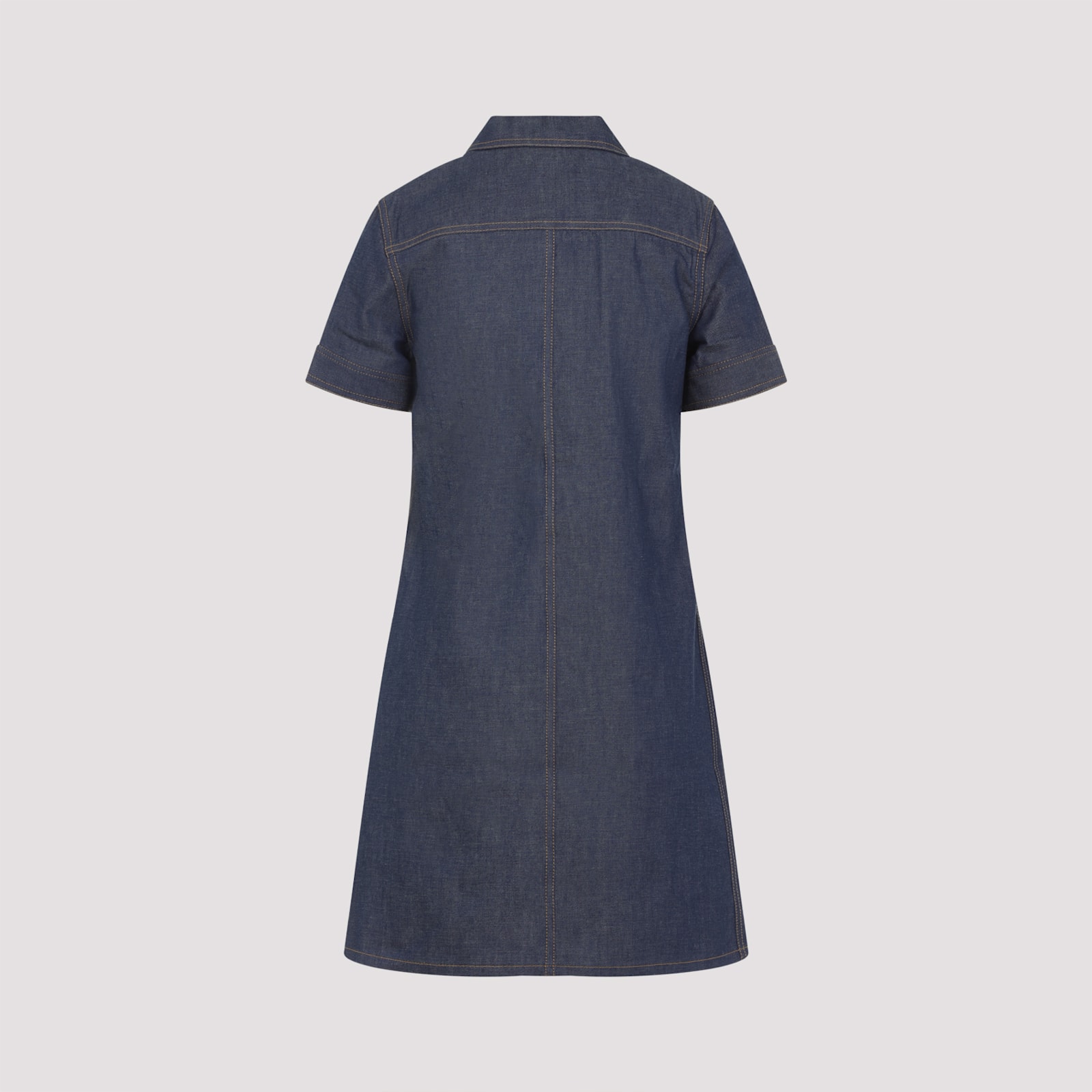Celine Dress Short Sleeve Front Pockets In Blue