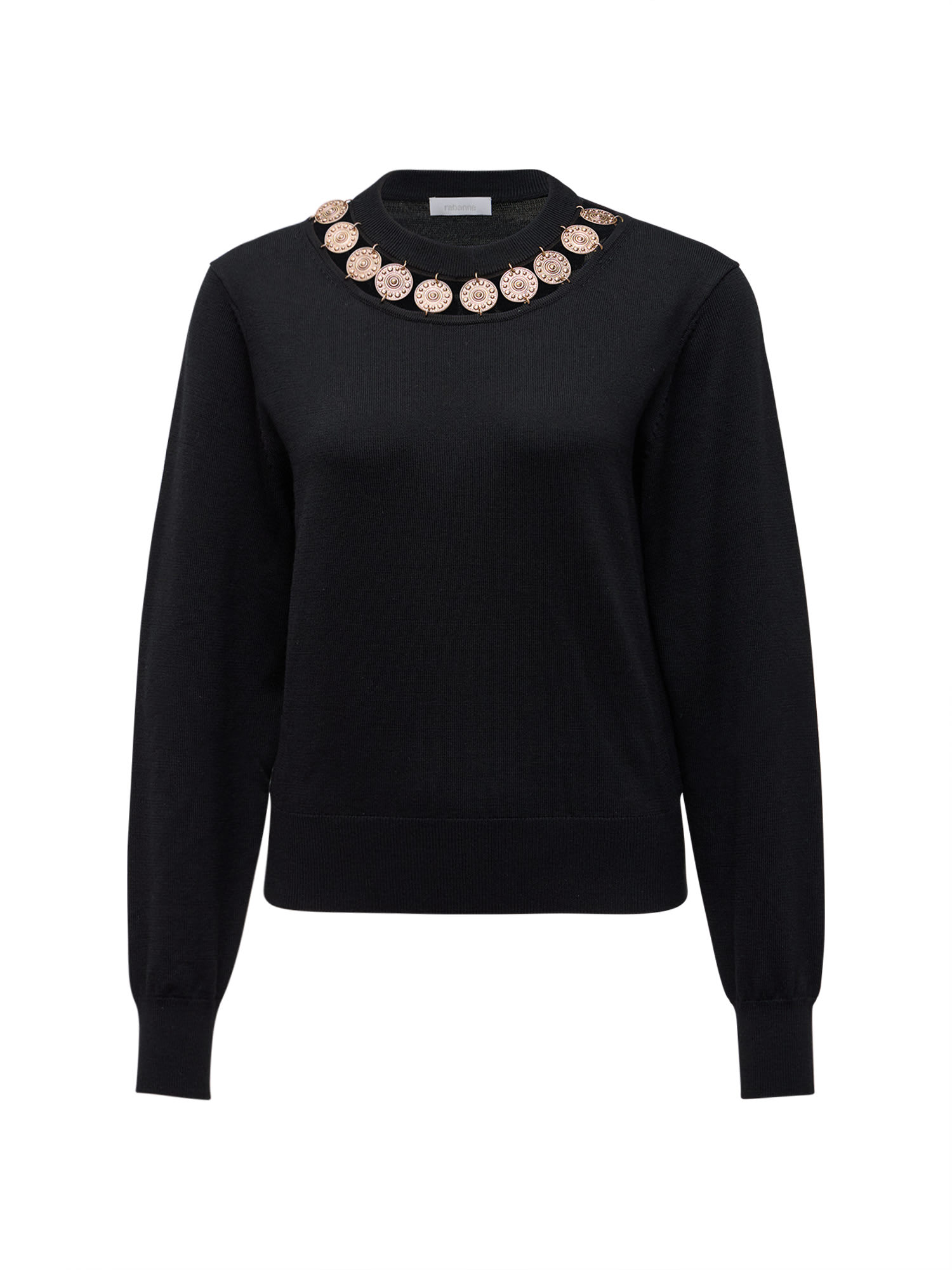 Shop Rabanne Round Neck Jumper In Black