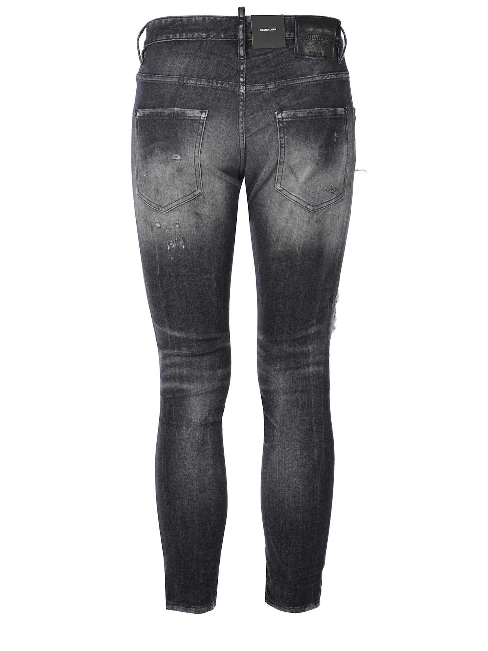 Shop Dsquared2 Jeans  Skater Made Of Denim In Black