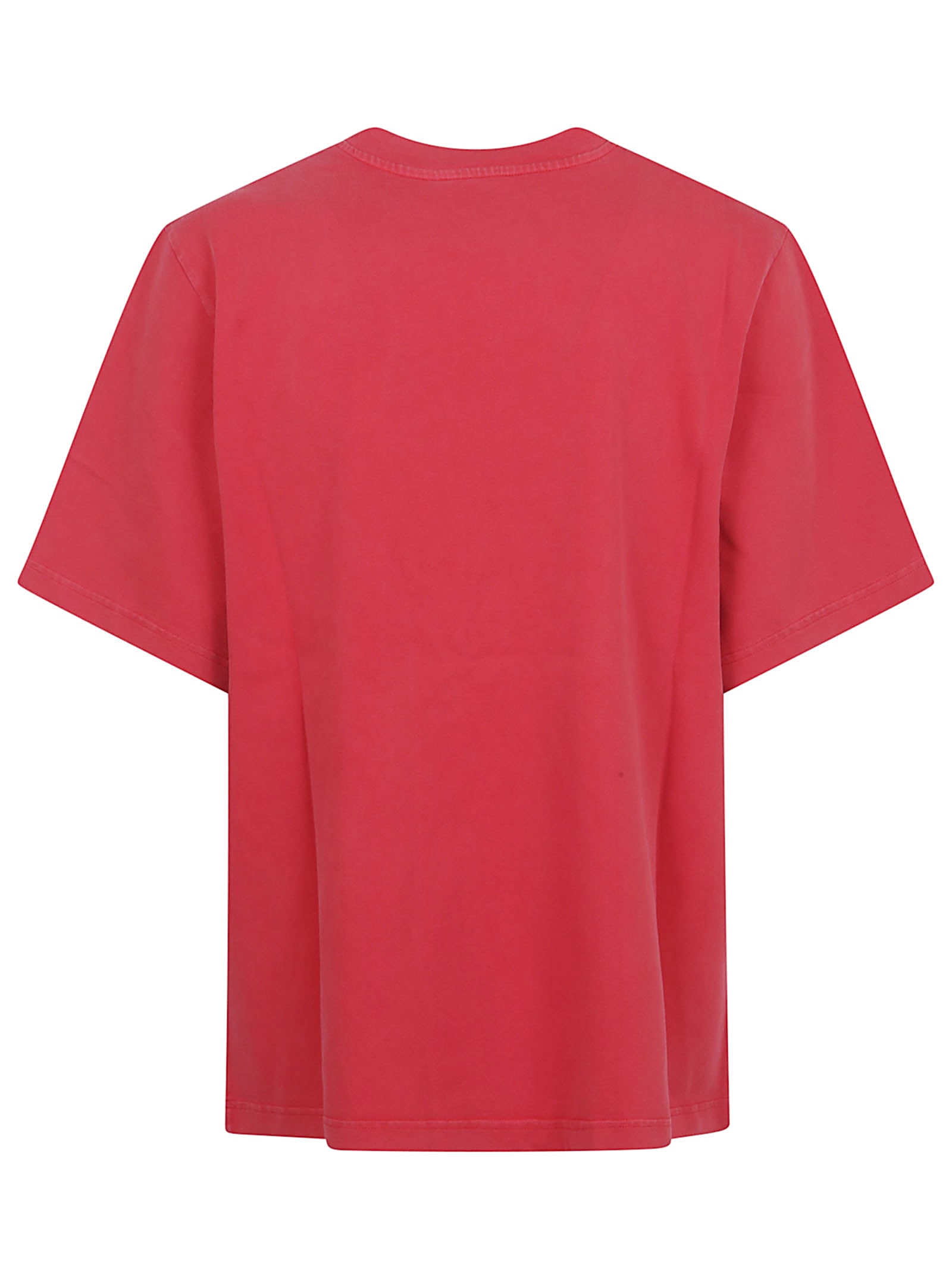Casablanca Oversized Red Cotton T-shirt With Graphic Front Print In Red