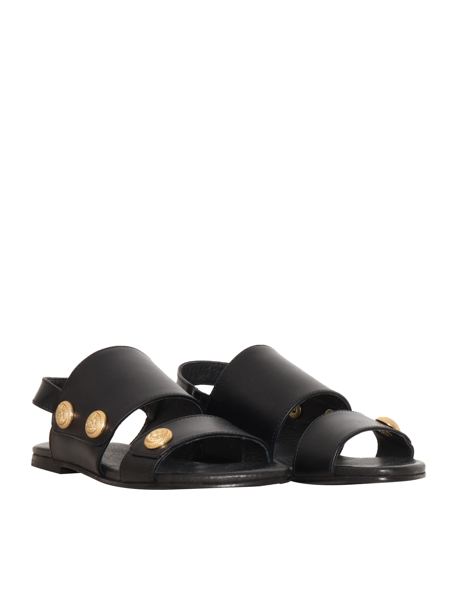 Balmain Leather Sandals In Black