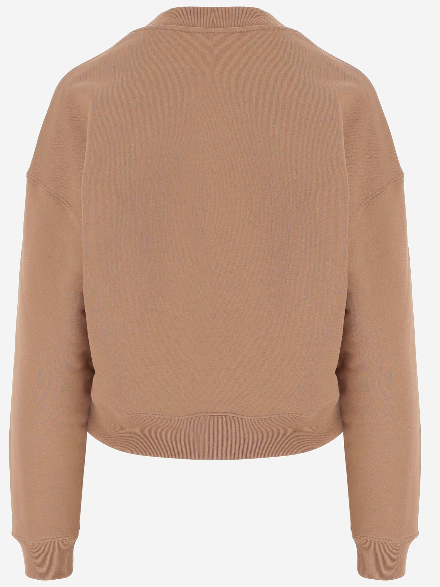 Shop Chloé Cotton Sweatshirt With Logo In Beige