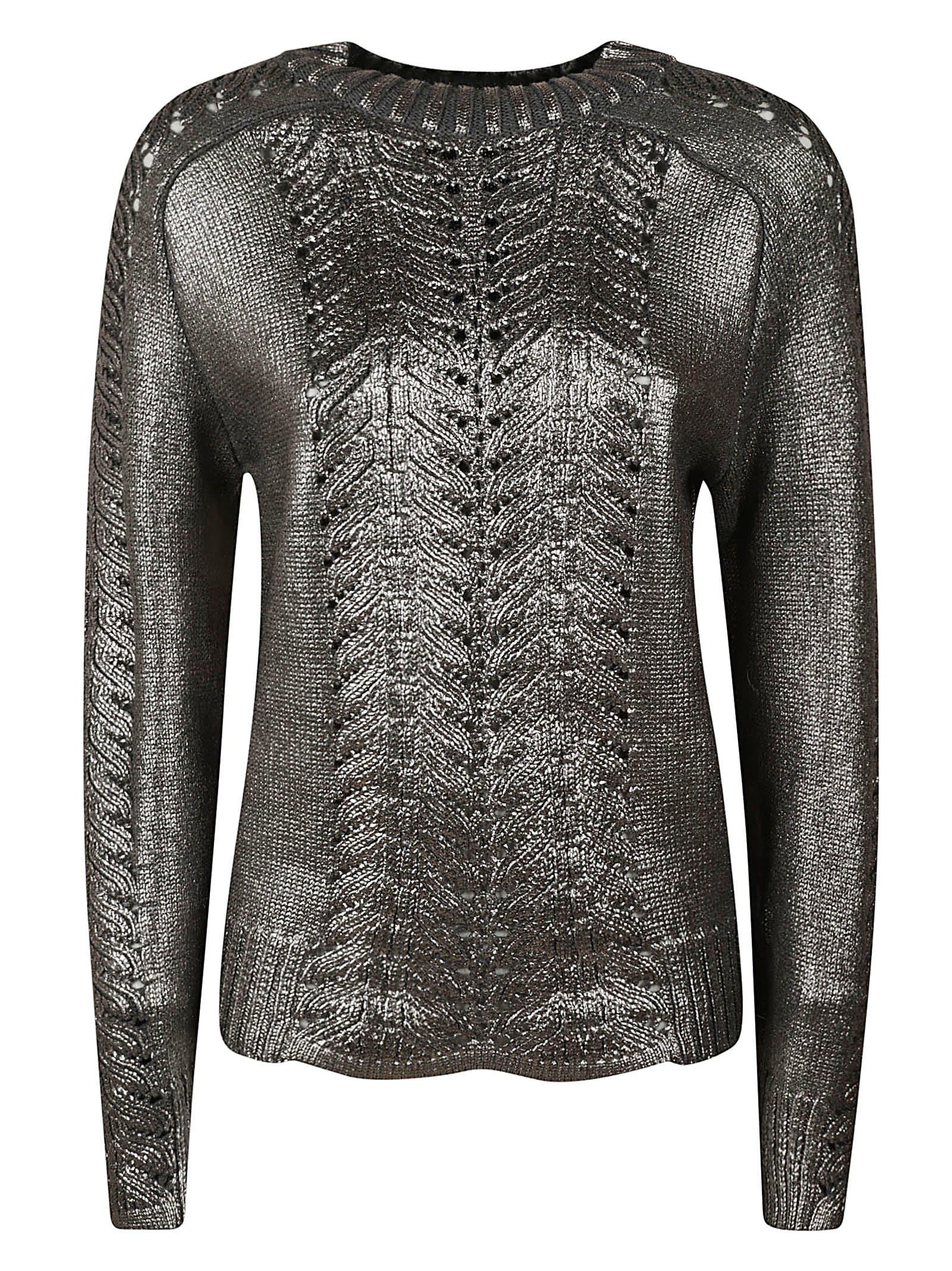 Alberta Ferretti Metallic Embroidered Pullover