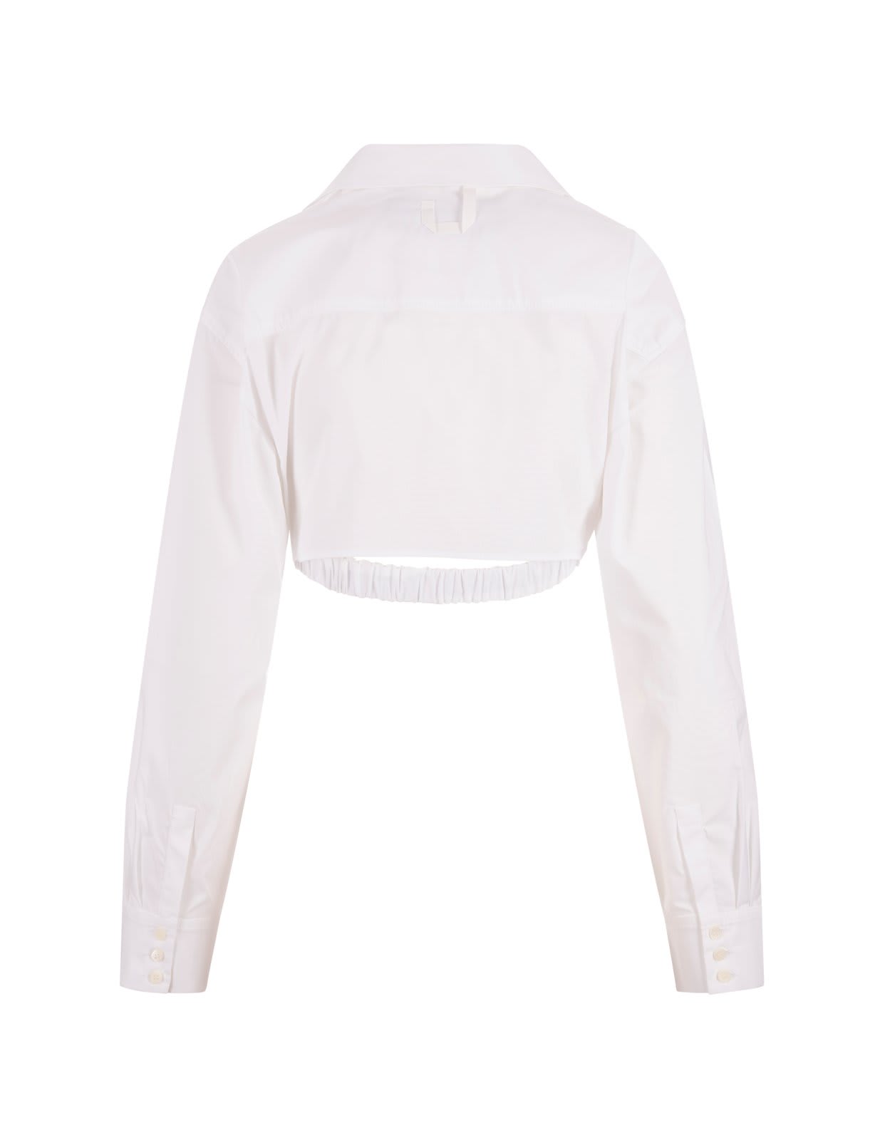 Shop Jacquemus Twist Detailed Cropped Shirt In White