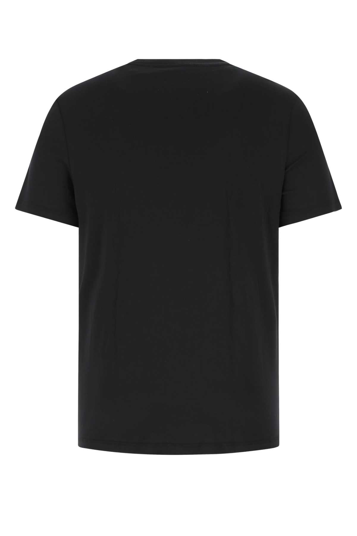 Shop Tom Ford Black Stretch Cotton Blend T-shirt In 002