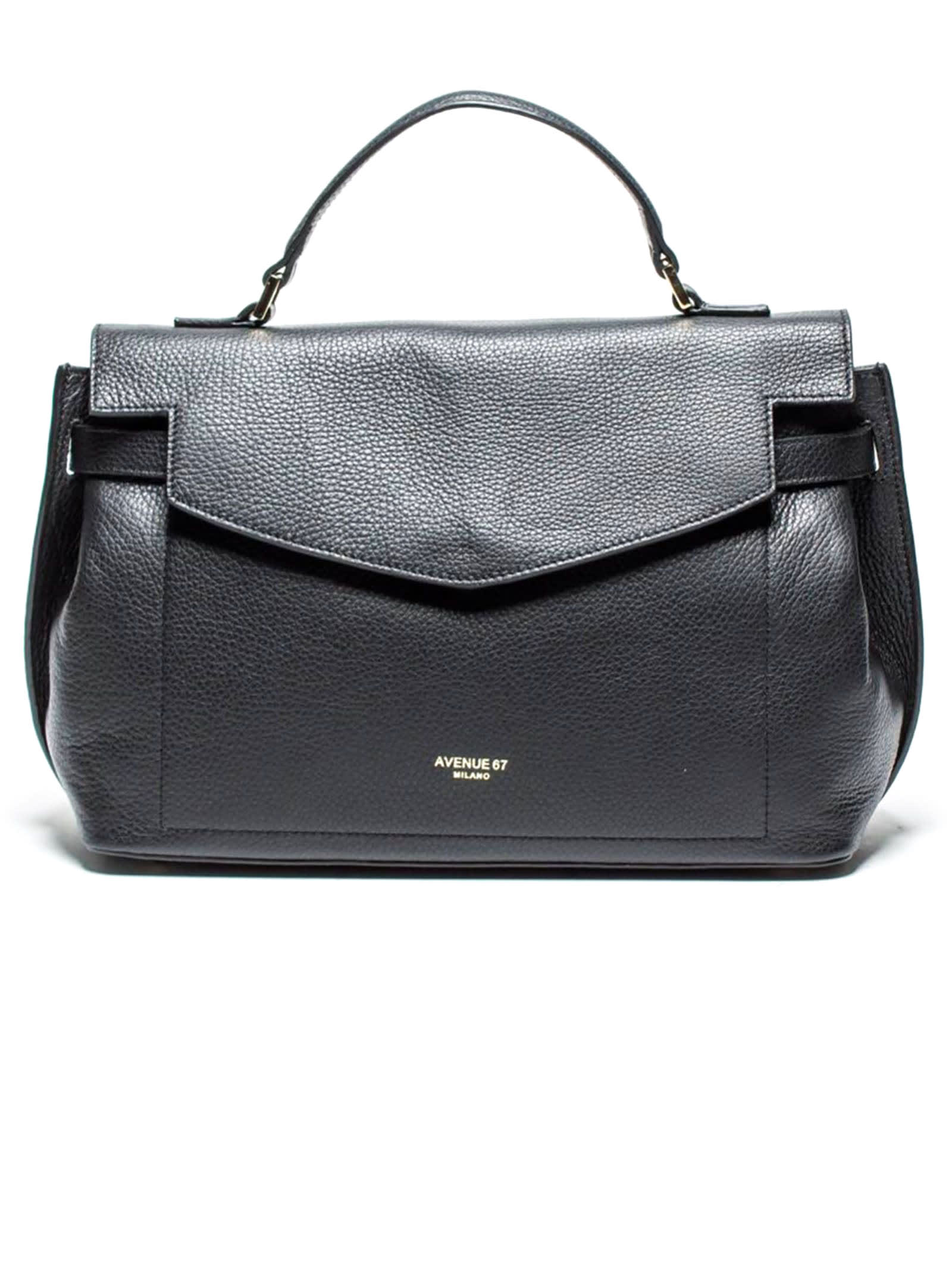 Avenue 67 Black Leather Dolly Bag