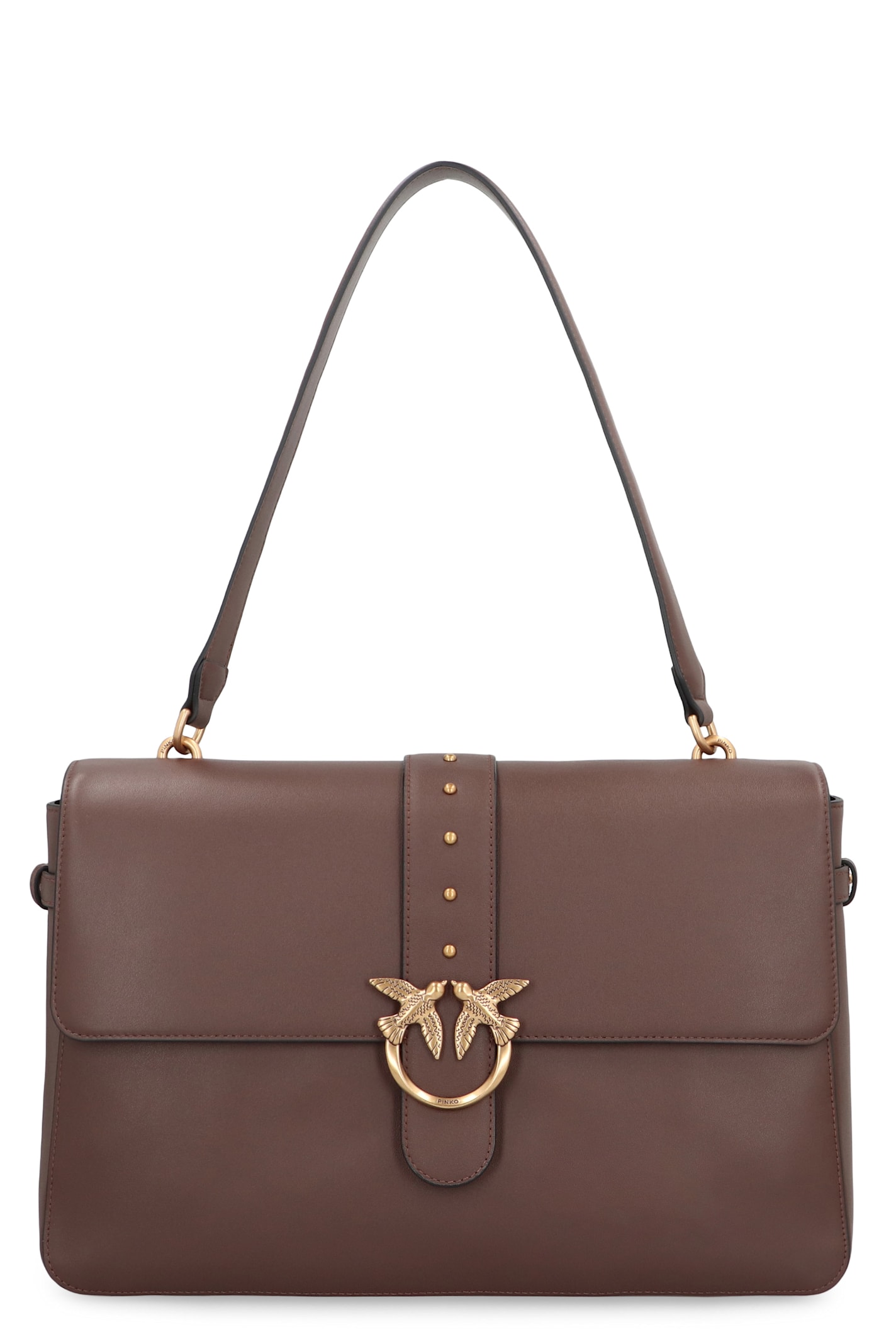 Pinko Maxi Love Bag Slouchy Shoulder Bag In Leather In Brown