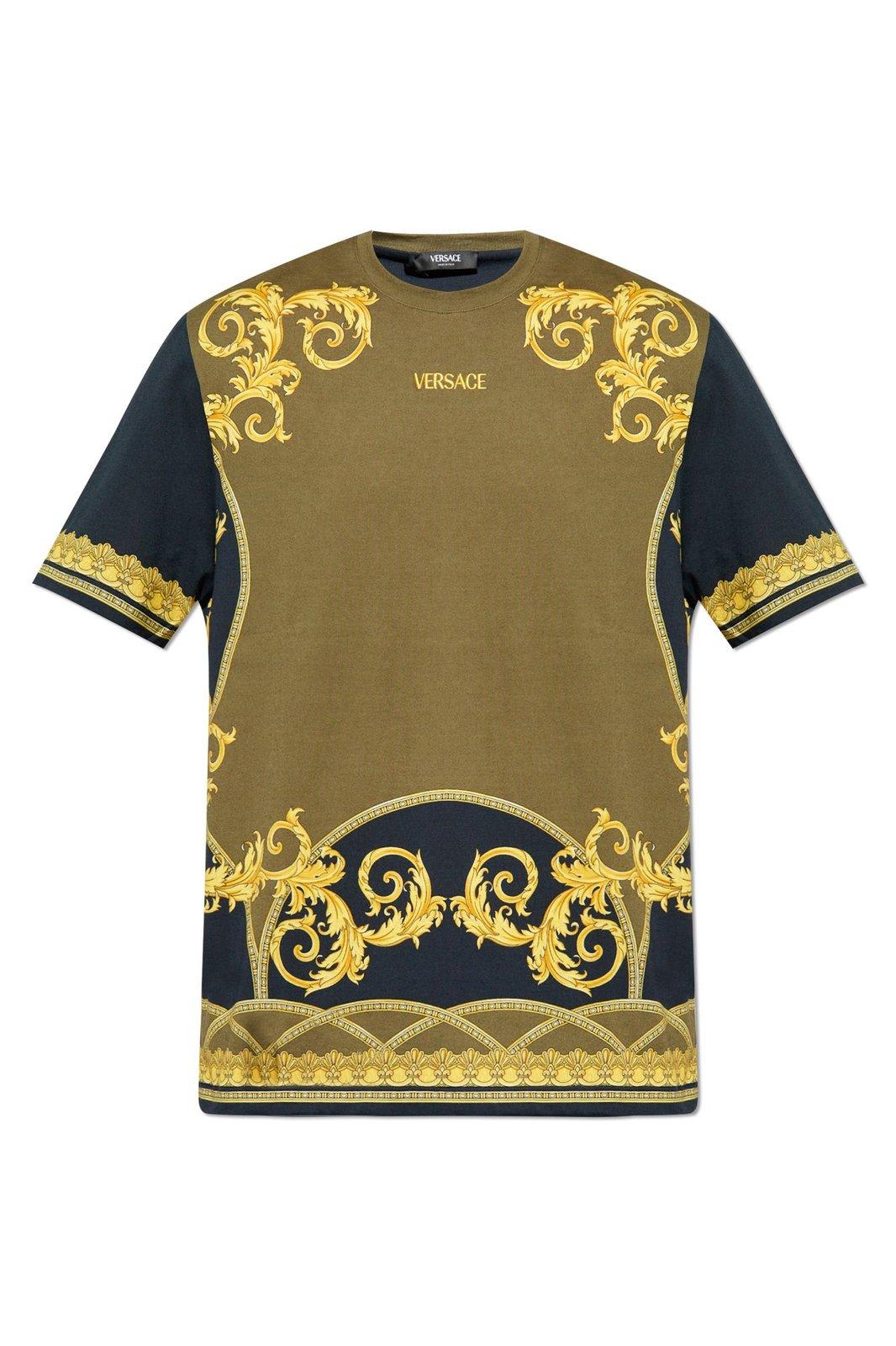 Shop Versace Pattern-printed Crewneck T-shirt In Black