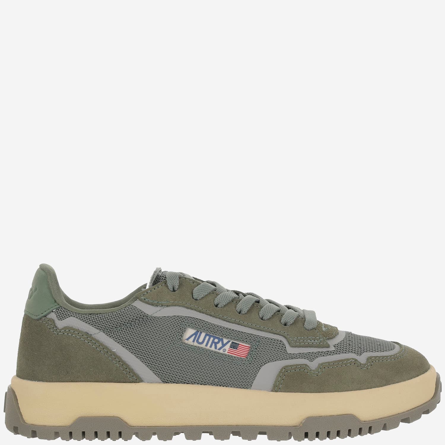 Autry Wildpace Nubuck And Rubber-trimmed Suede And Mesh Sneakers In Green
