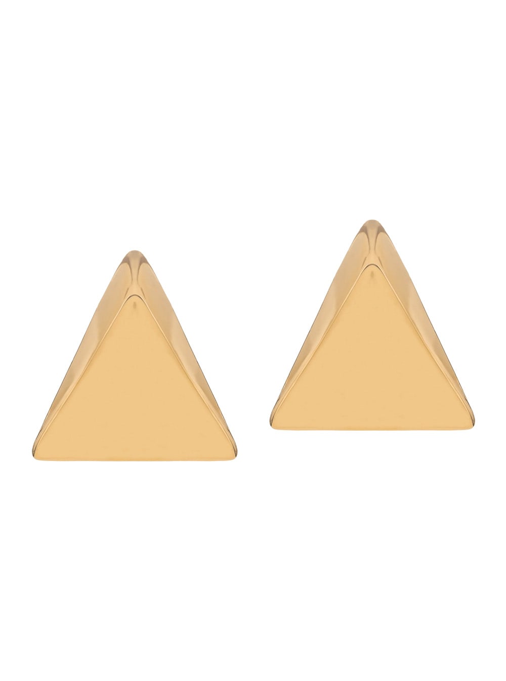 virtual Metallic Earings With Butterfly Clasp Closure And Triangular Shape In Gold Plated Bronze Woman
