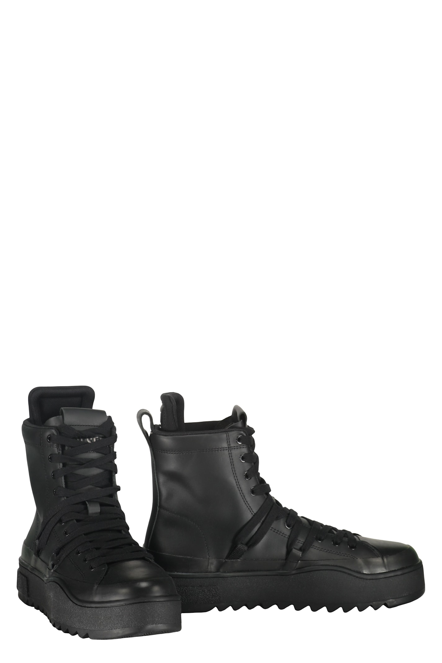 Diesel Ankle High-top Sneakers In Black